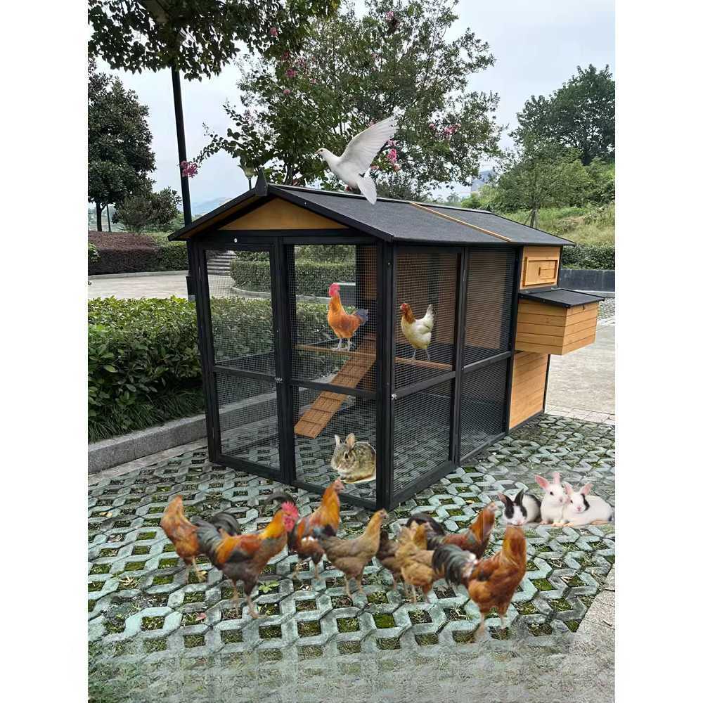 대형 닭장 야외용 철망 하우스형 닭 사육 우리 조립식 블랙(2.7x1.8x1.7m) - 상세 이미지 2
