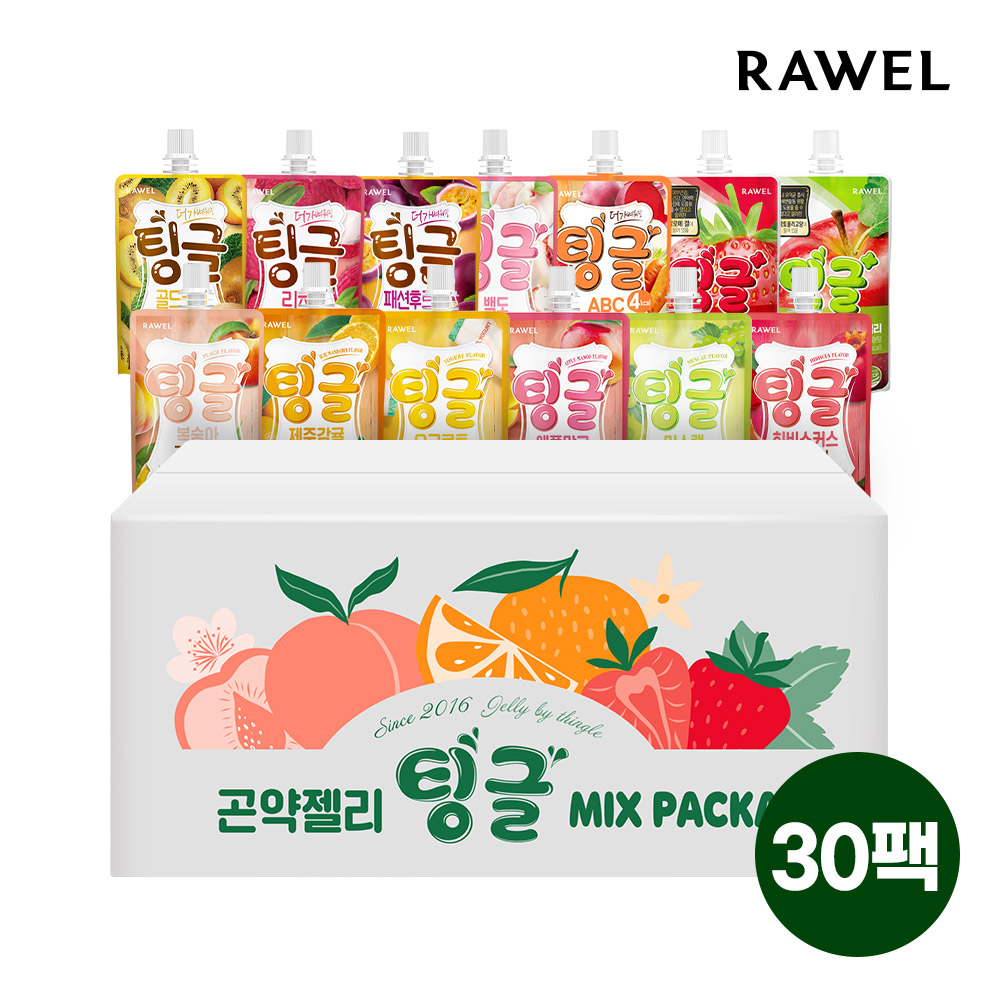 로엘 팅글 곤약젤리 믹스패키지 버라이어티팩 총 30팩 1박스 저칼로리간식 - 상품 이미지