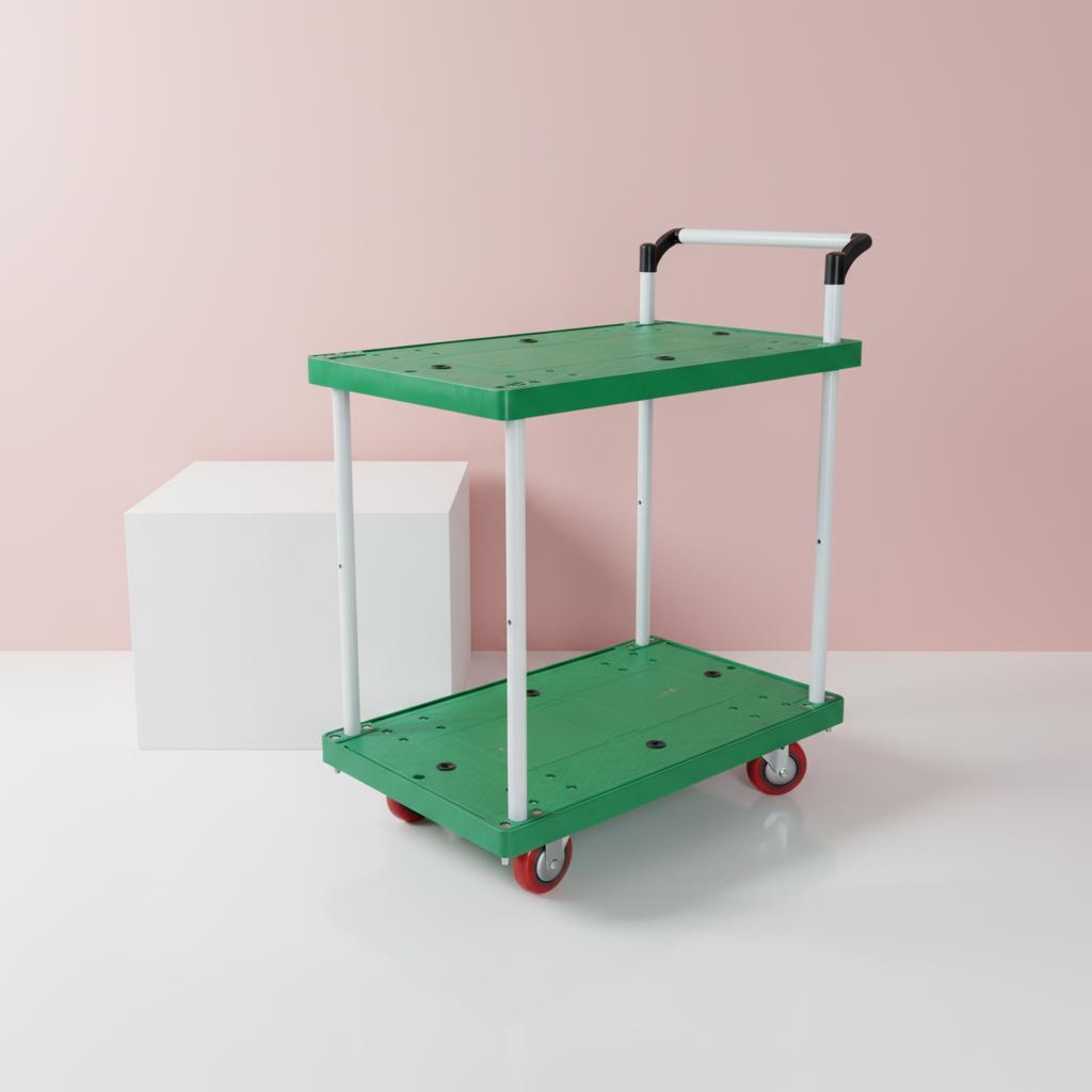 천지 2단 녹색대차 소 75x48x87cm 카트 수레 구루마 - 메인 이미지