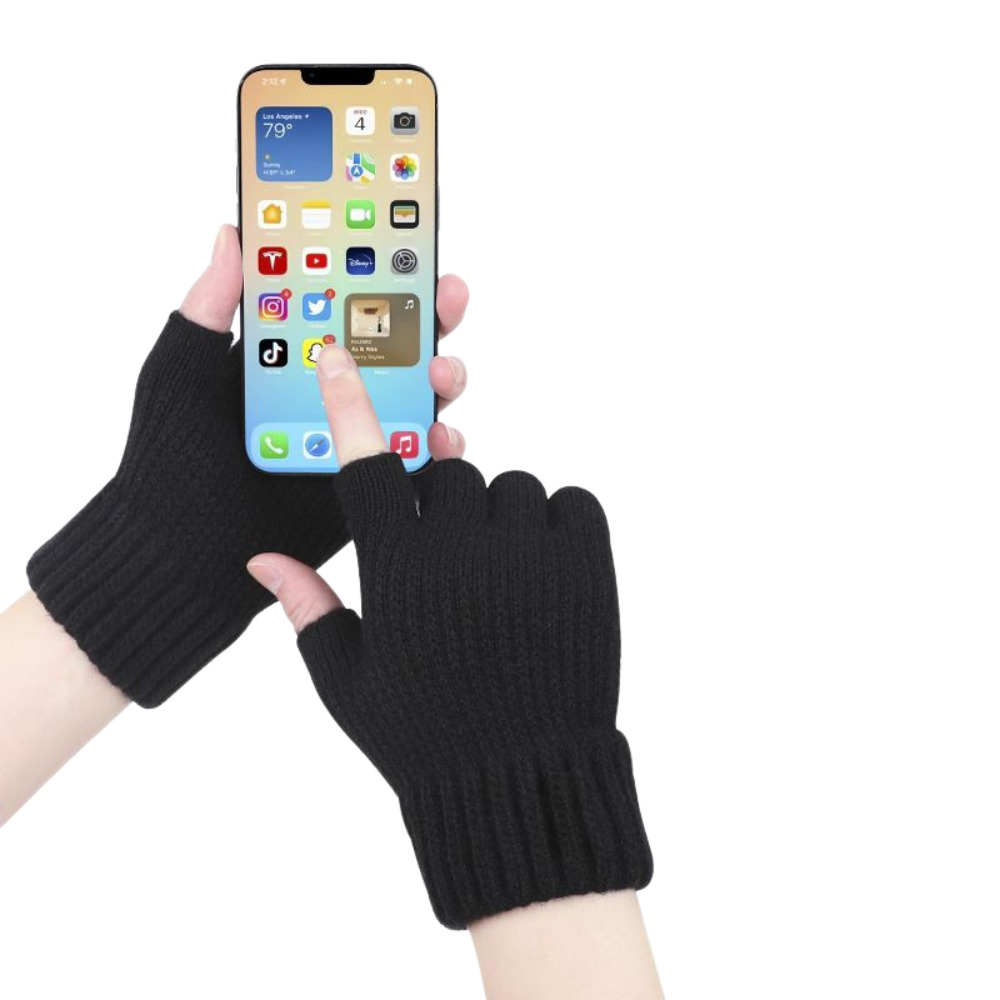 남성 겨울장갑 울 반장갑 보온 니트장갑