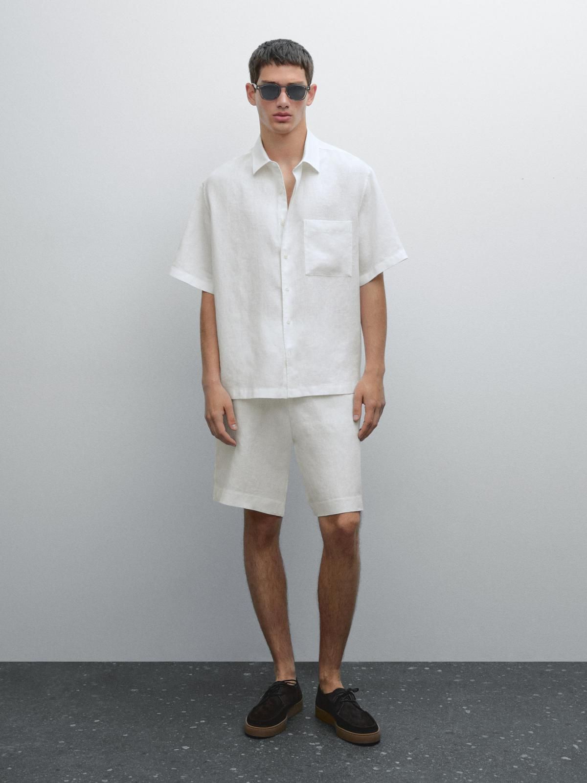마시모두띠 린넨 레귤러핏 반팔 셔츠 화이트 1720/270 OFF WHITE - 상세 이미지 2