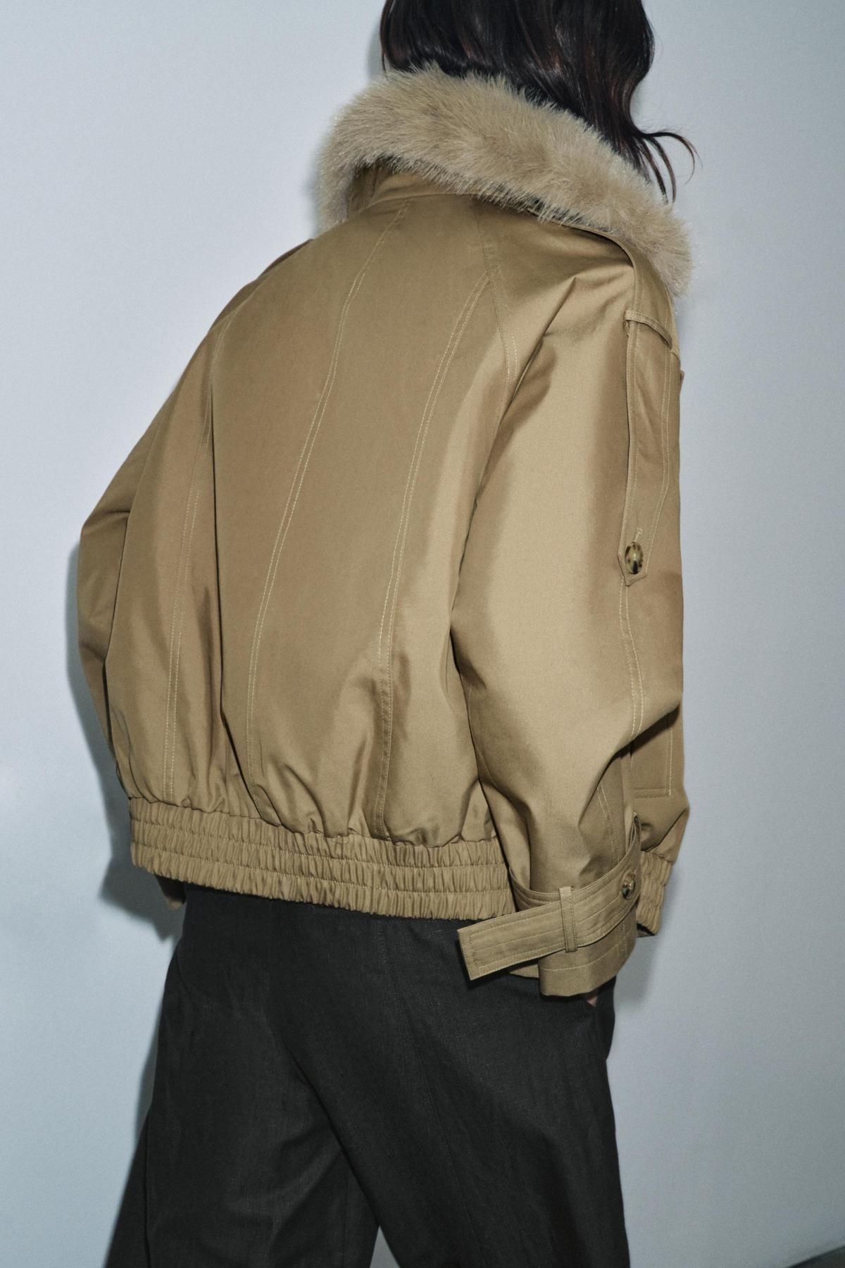 자라 탈착식 퍼카라 트렌치코트 3811/264 LIGHT KHAKI - 상세 이미지 4