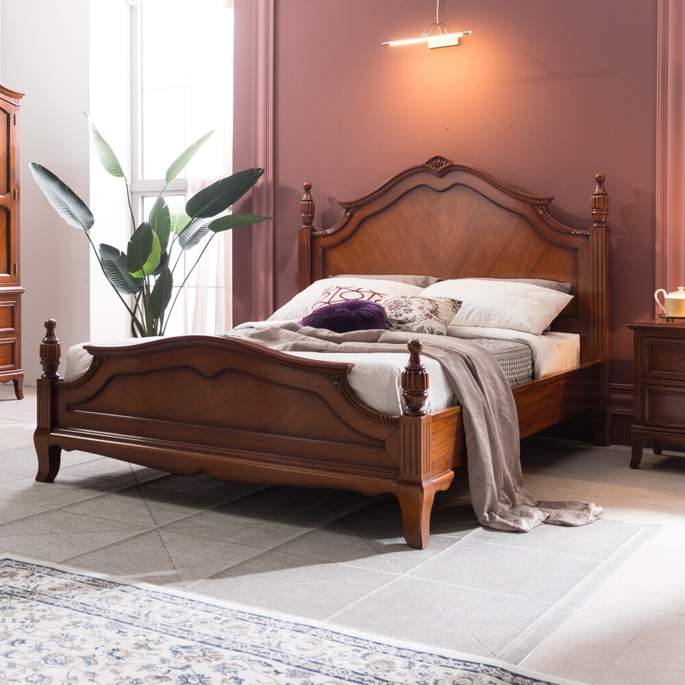 까사홈 러브썸 엔틱 원목 침대프레임 킹사이즈 (K)