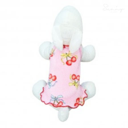 예정원 체리 끈나시 (핑크) L 개용품 특이한강아지옷 강아지의상 기능성나시