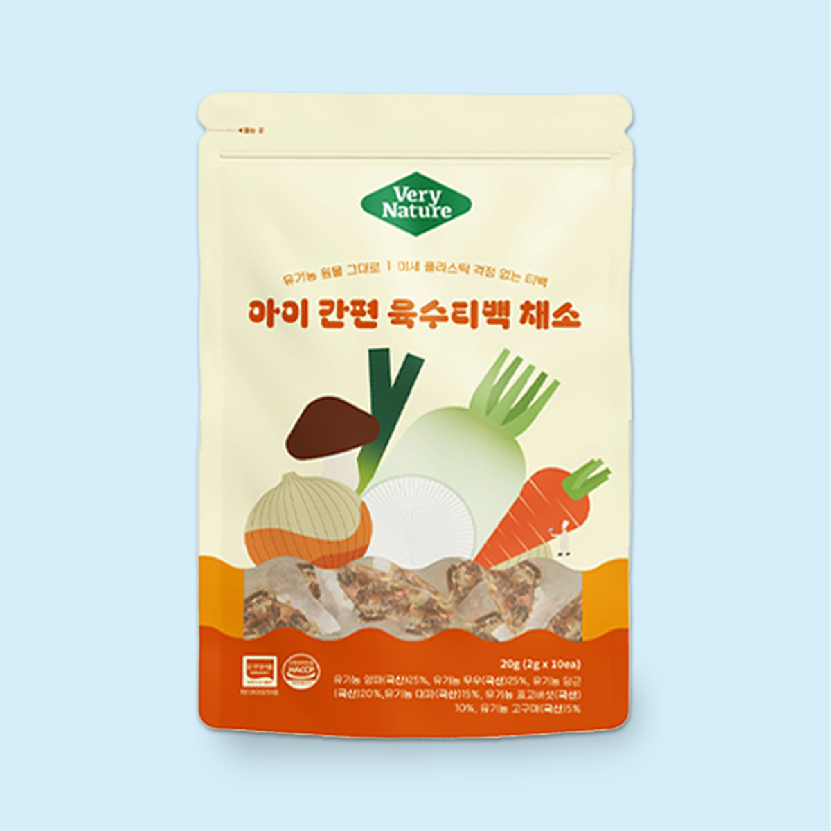 베리네이처 유기농 아이 간편 육수티백 다시마 채소 - 메인 이미지