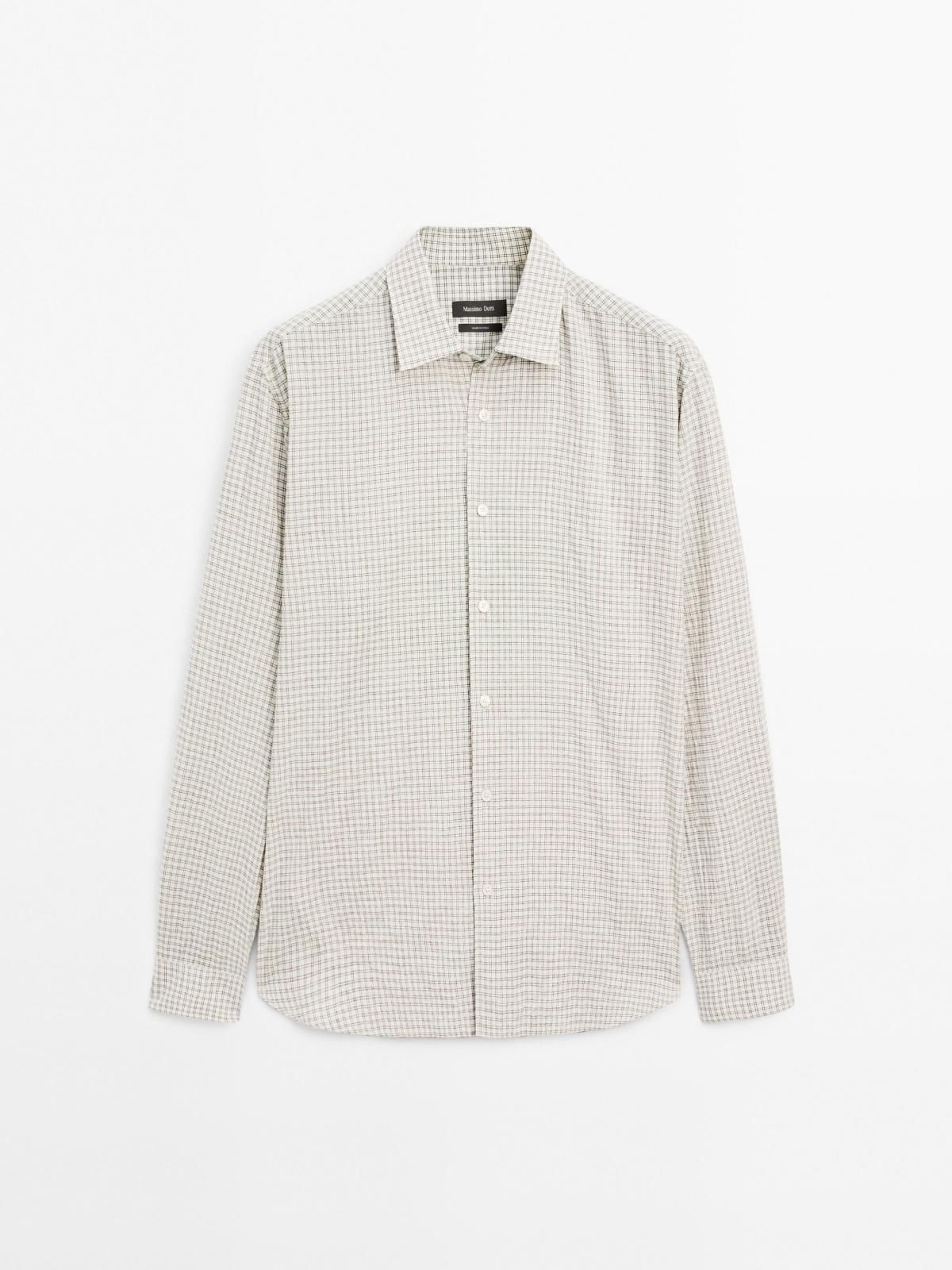 마시모두띠 체크 클래식 레귤러핏 긴팔 셔츠 1748/250 OFF WHITE - 상품 이미지