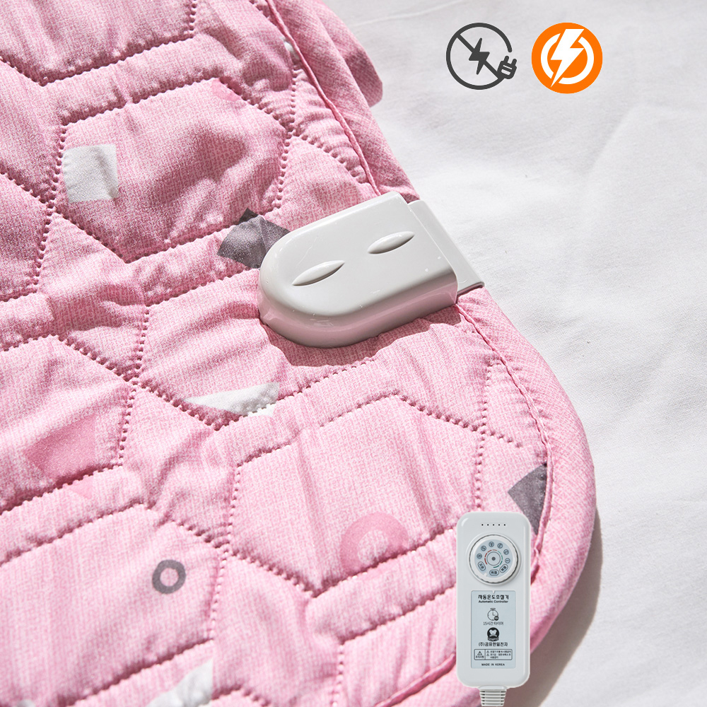 곰표 한일 전기요 탄소매트 워셔블 무자계 2인용 보니 핑크 더블