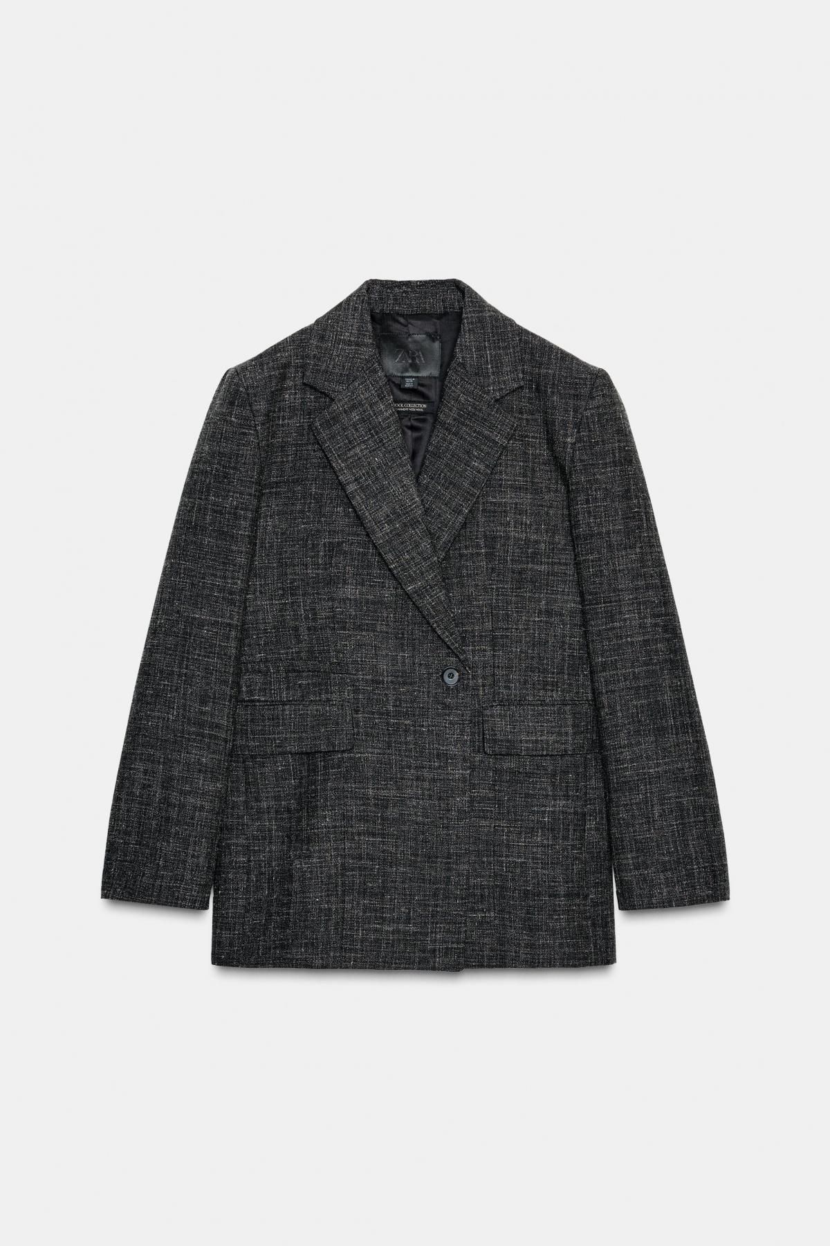 자라 울 스트레이트 더블브레스트 블레이저 9490/882 GREY MARL - 메인 이미지