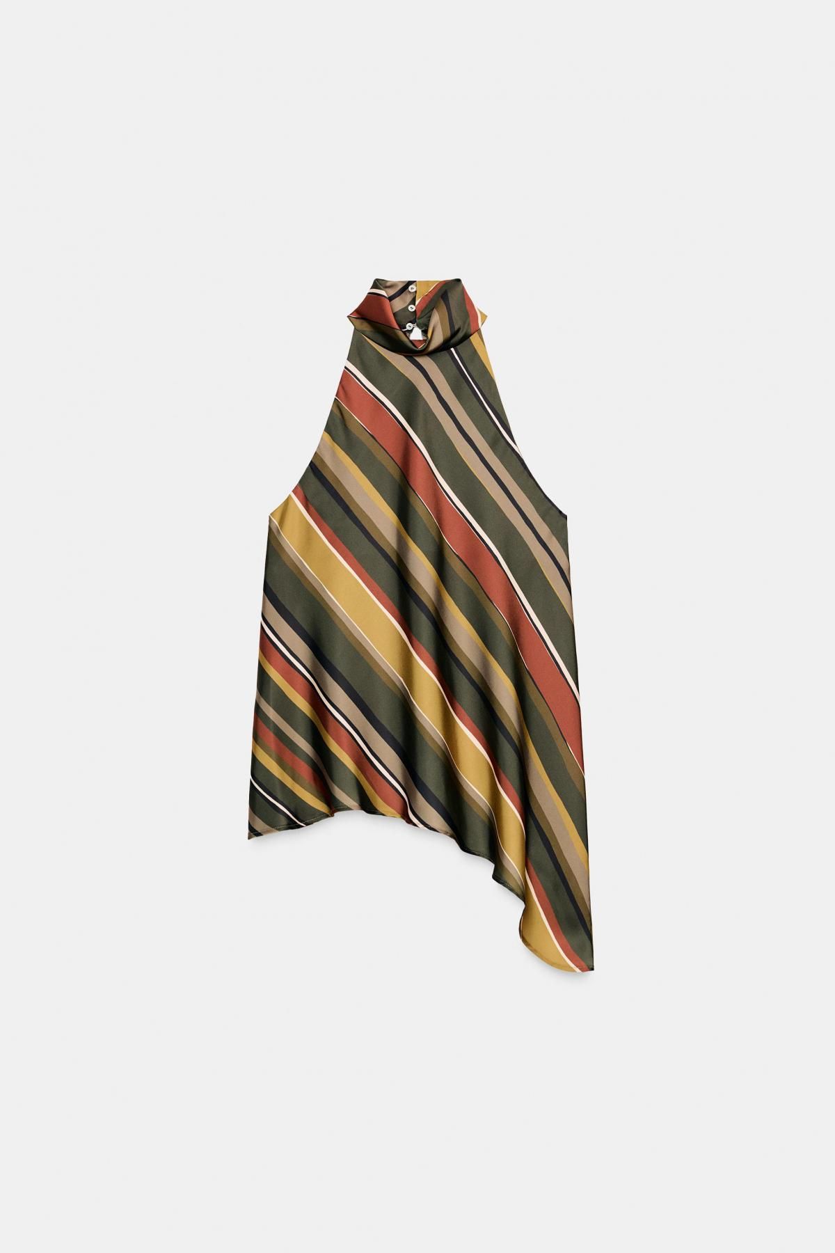 자라 멀티컬러 스트라이프 홀터넥 탑 9626/288 MULTICOLOURED - 상품 이미지