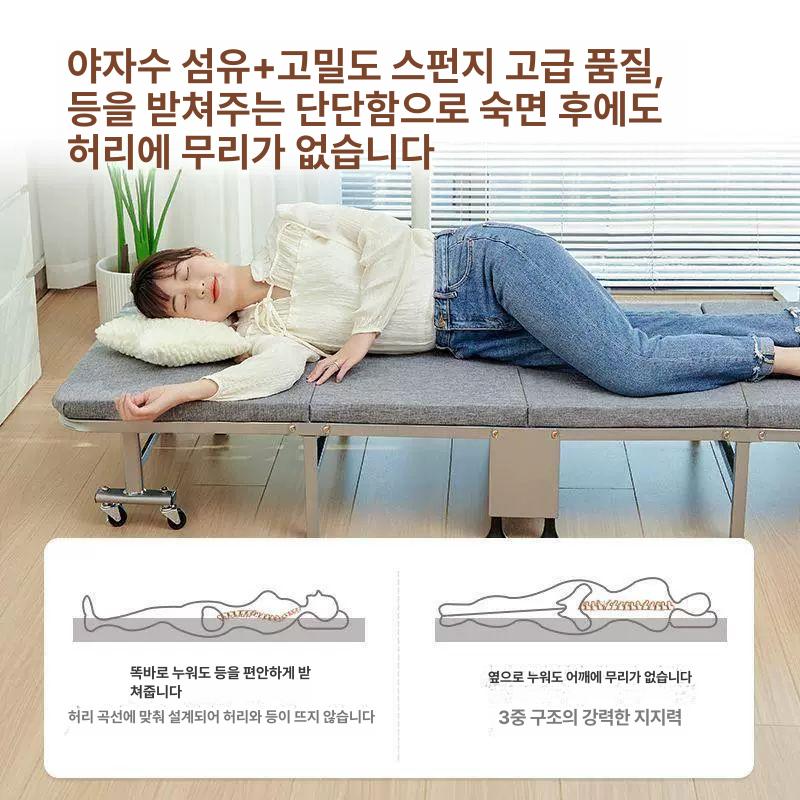 접이식 싱글 매트 사무실 원룸 하드 등받이 업그레이드 코튼 린넨 등받이 80cm - 상세 이미지 2