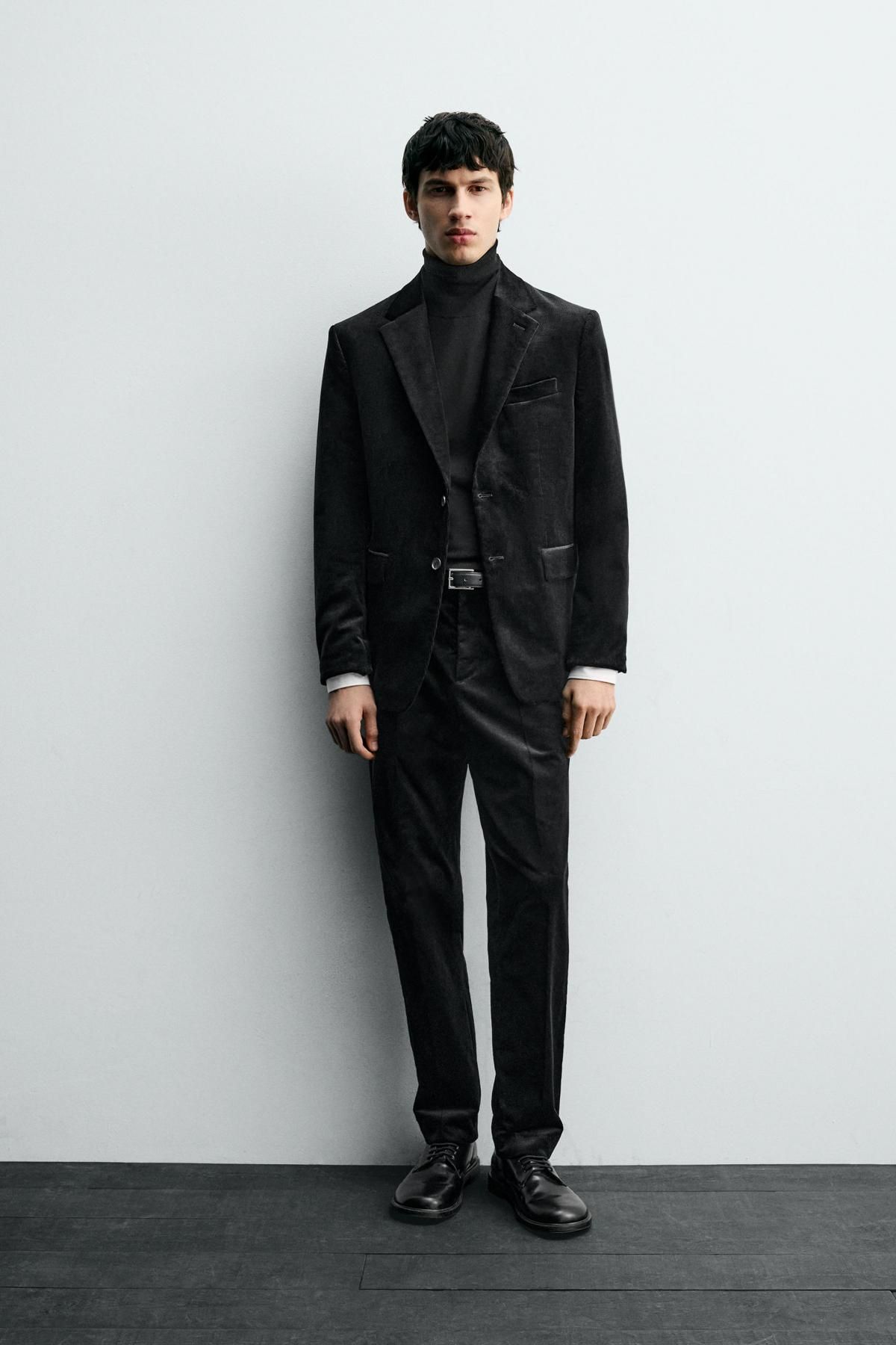 자라 코듀로이 테일러드 블레이저 5937/485 BLACK - 상세 이미지 2