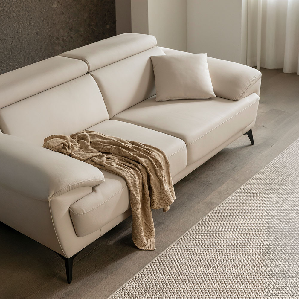 장인가구 두두 비건 실리콘 레더 틸팅 헤드레스트 3인용 가죽 소파