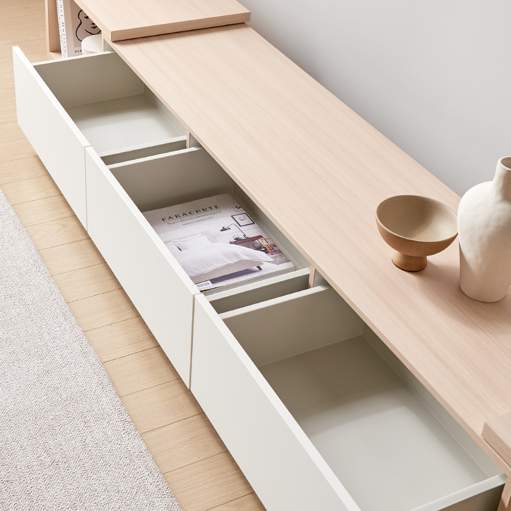 장인가구 피오레 TV다이 듀얼 양쪽 확장형 거실장