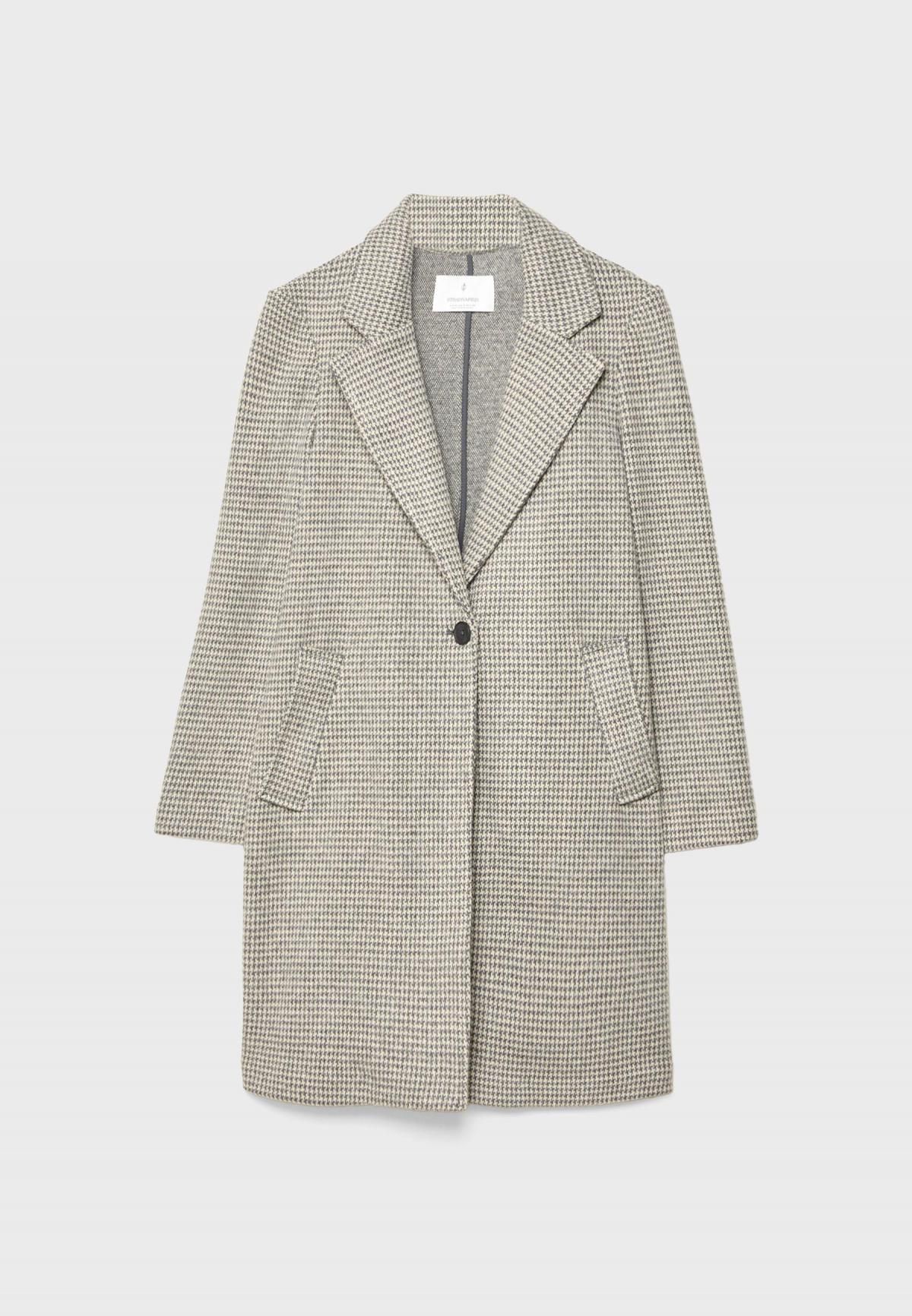 스트라디바리우스 클래식 스트라이프 니트 미디 코트 5897/801 PEARL GREY - 상품 이미지
