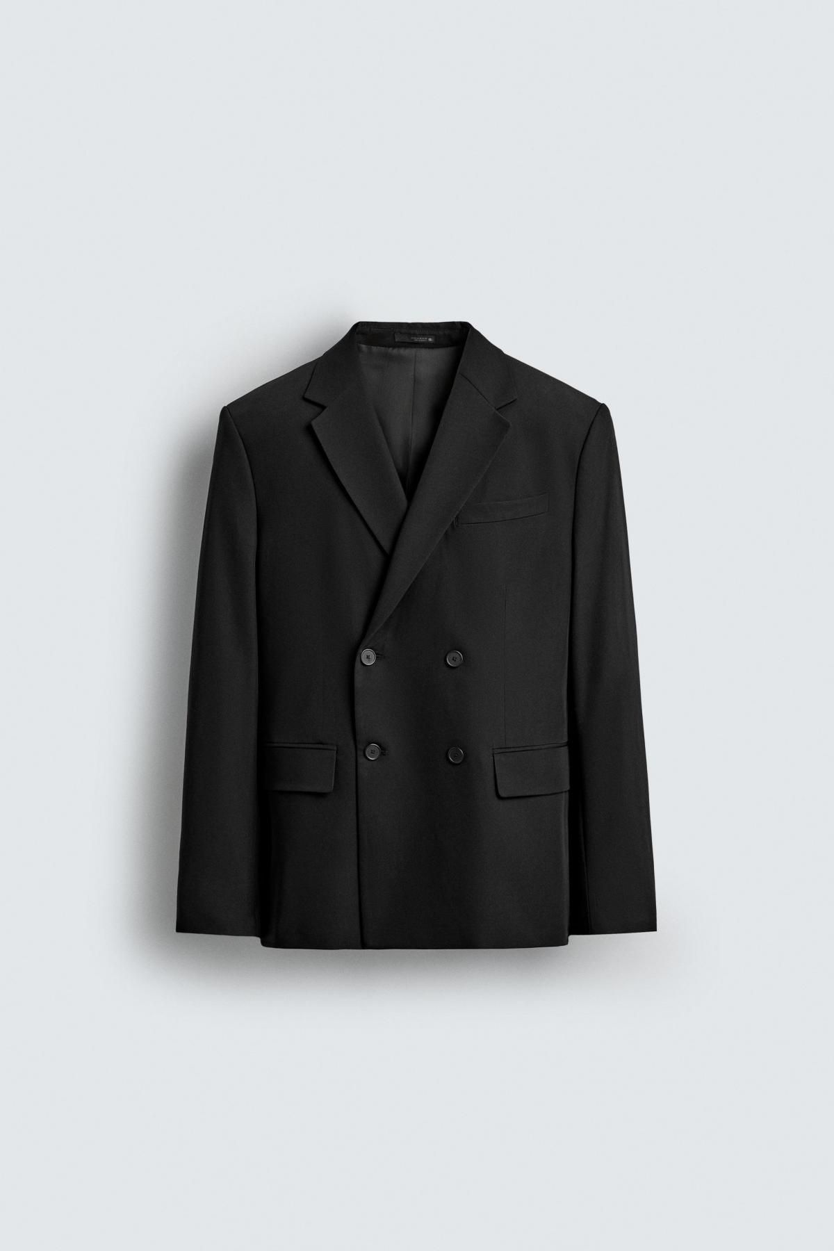 자라 더블브레스트 컴포트 블레이저 9592/999 BLACK - 상품 이미지