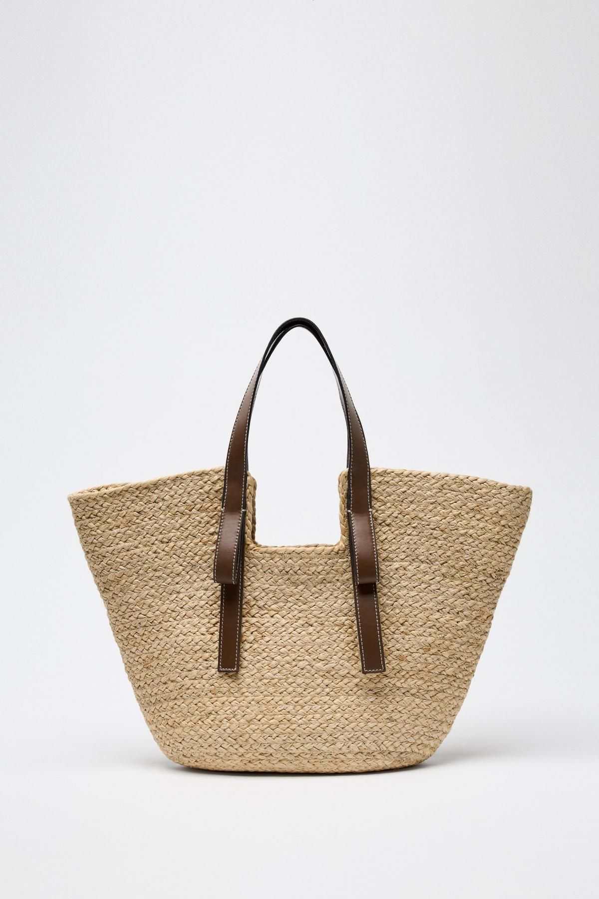 자라 내추럴 라탄 BRAIDED 쇼퍼백 6881/510 DARK TAN - 메인 이미지