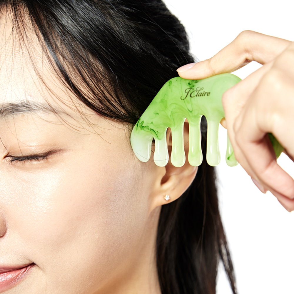 제이끌레르 브러쉬 두피 괄사 마사지 마시지기 밀랍 헤어 전신 림프 경락 빗