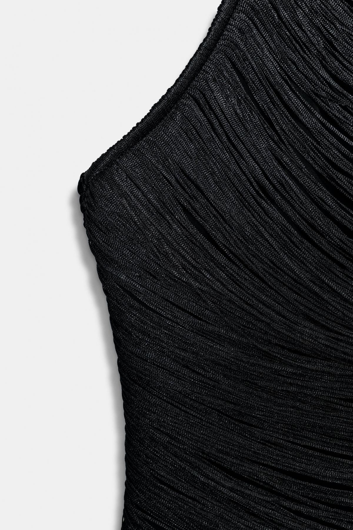 자라 프린지 홀터넥 민소매 탑 4772/101 BLACK - 상세 이미지 5
