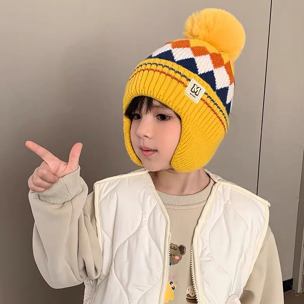 유아 아동 키즈 남아 여아 토들러 아이 베이비 겨울 방한 니트 털 방울 귀달이 모자 - 상세 이미지 2