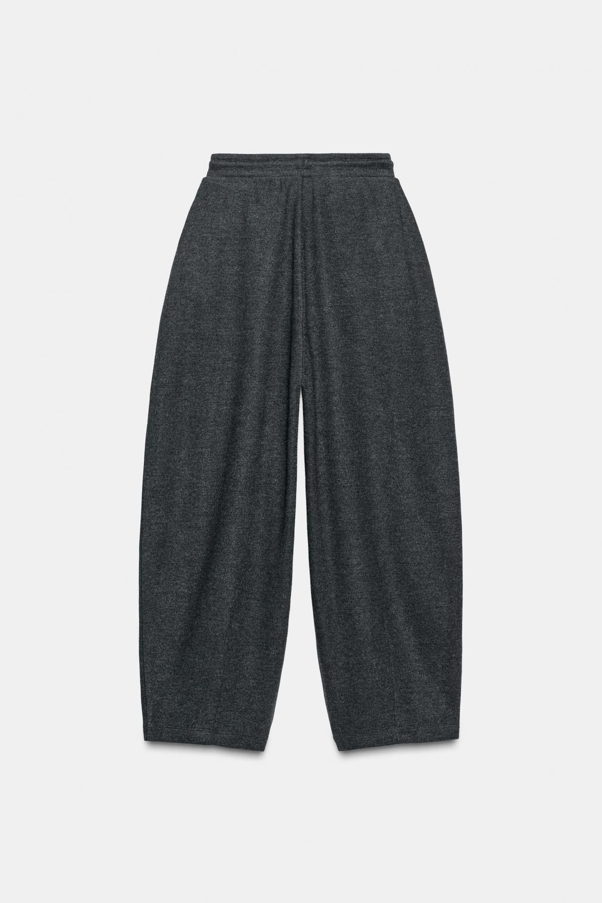 자라 와이드 벌룬 리브드 밴딩 팬츠 3253/848 DARK GREY 이미지 7