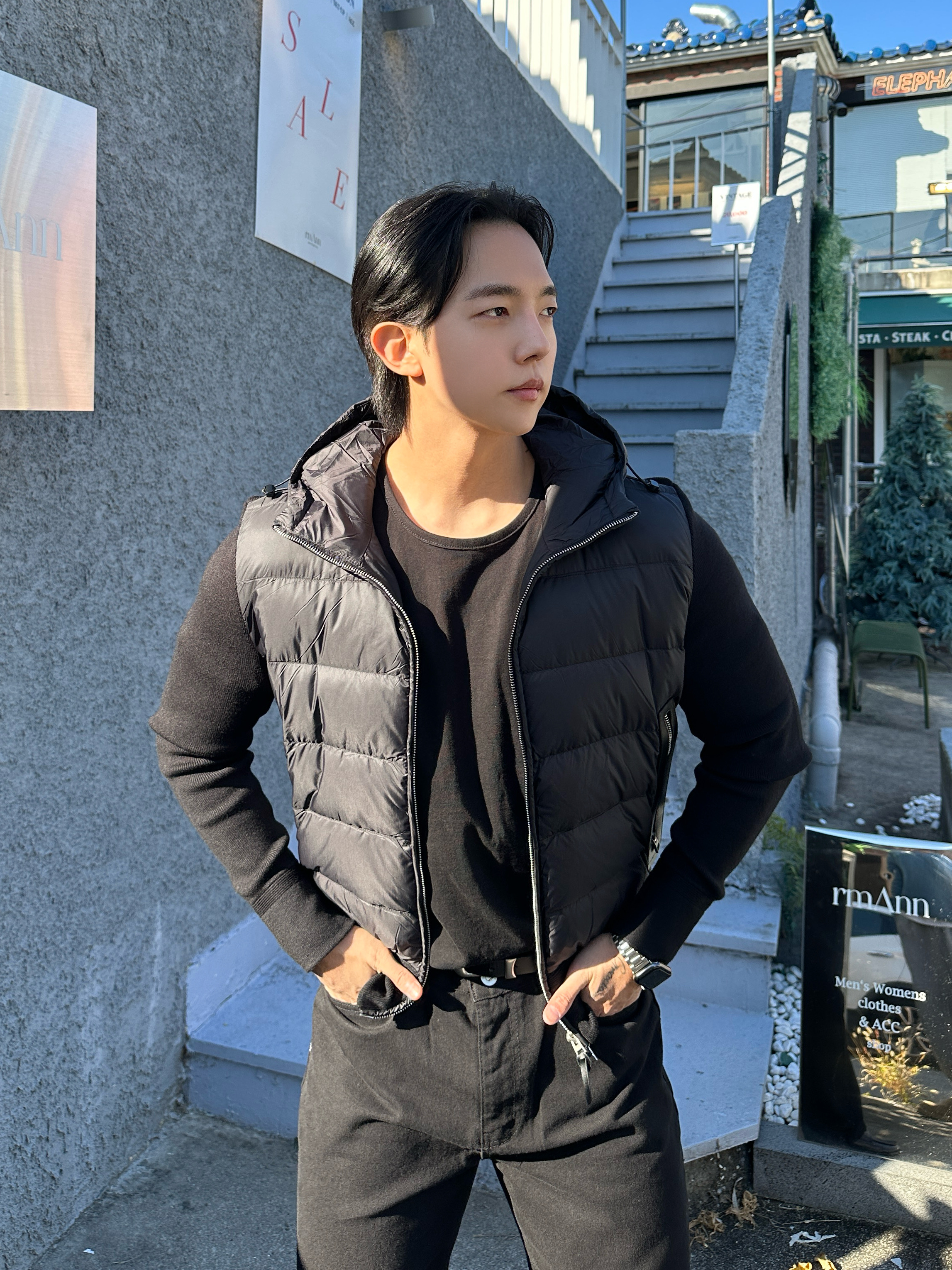 남자니트패딩 경량패딩 덕다운 남자겨울점퍼 - 상세 이미지 4