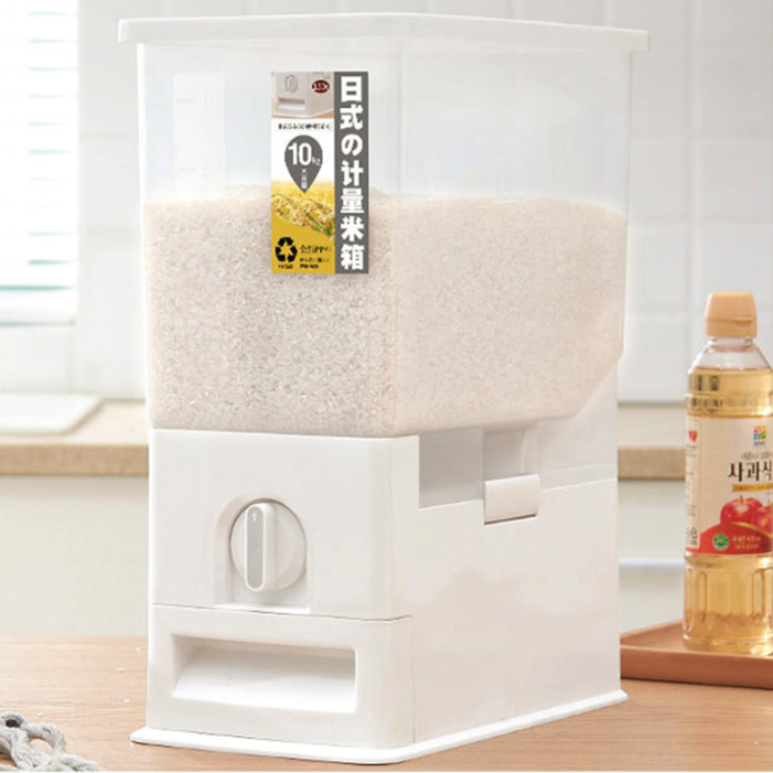 계량형쌀통 10kg 밀폐형쌀통 잡곡보관함 - 상품 이미지