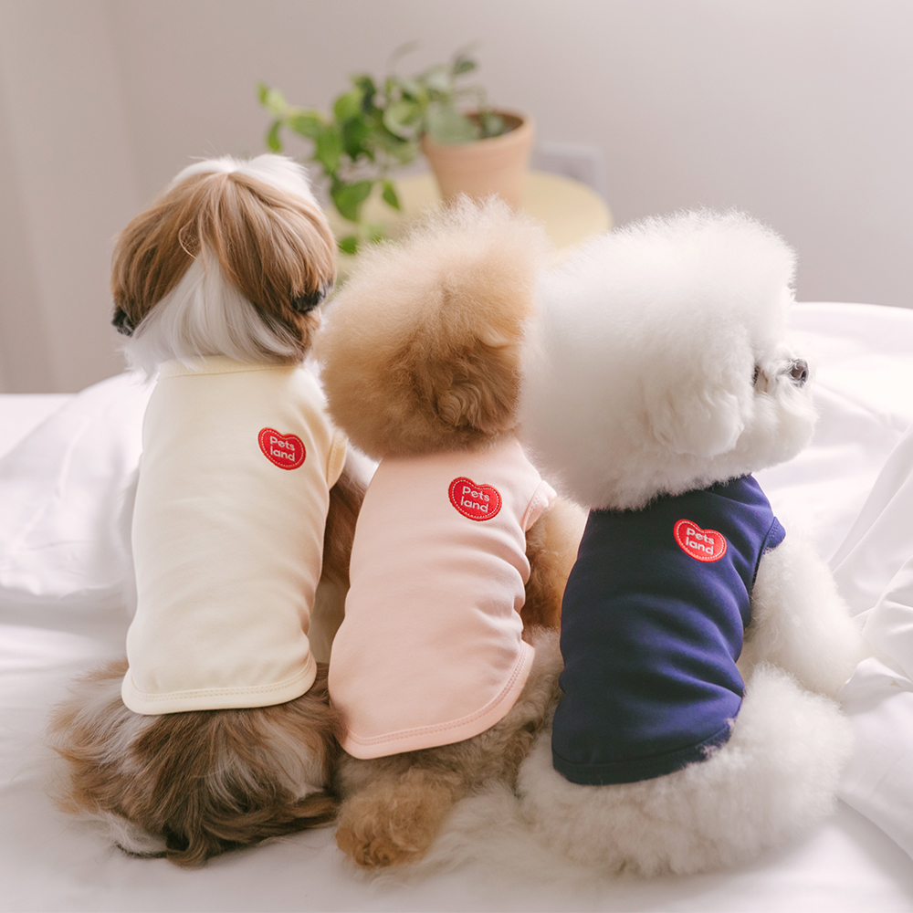 강아지옷 실내복 티셔츠 소형견 중형견 의류 데일리하트라인즈 이미지 2