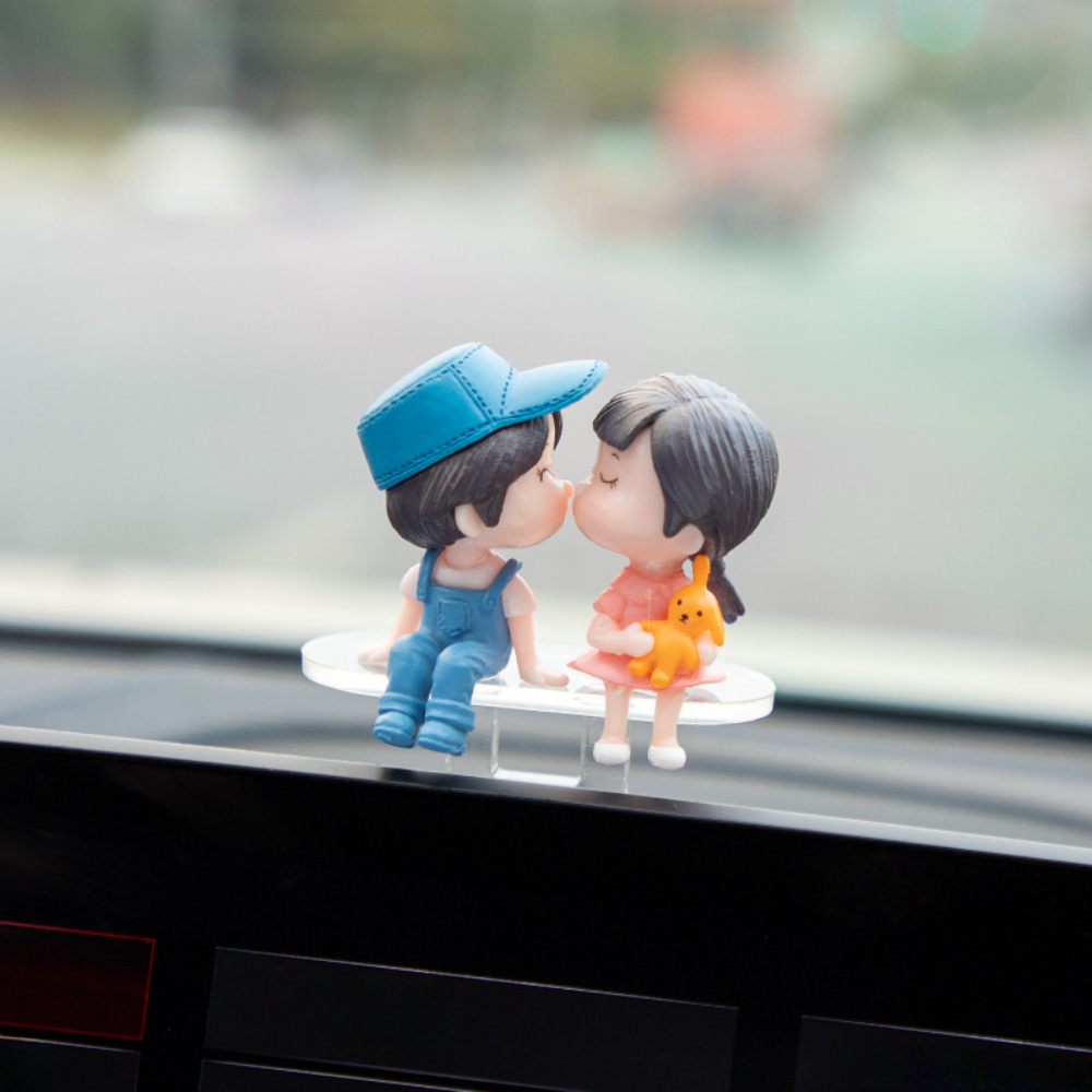 오토크루 뽀뽀하는 커플 자동차 장식 슬라이딩 소품 악세사리 꾸미기 AC-AC08