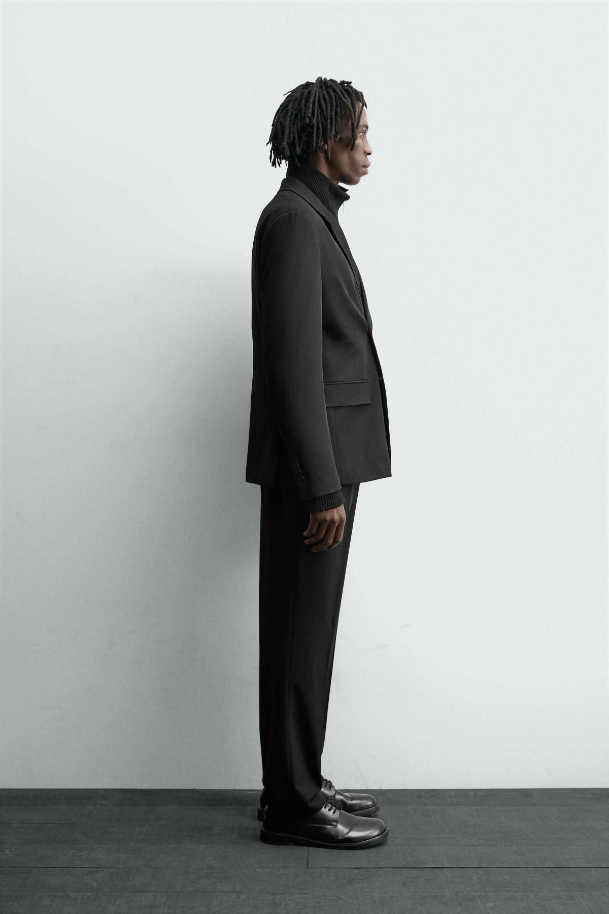 자라 컴포트 플리츠 남성 슬랙스 팬츠 9593/999 BLACK - 상세 이미지 4