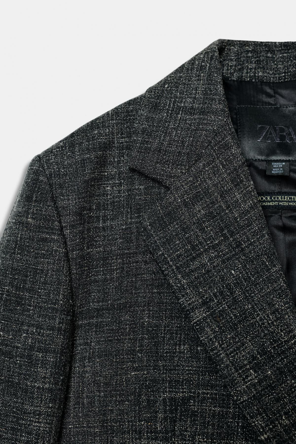자라 울 스트레이트 더블브레스트 블레이저 9490/882 GREY MARL - 상세 이미지 5