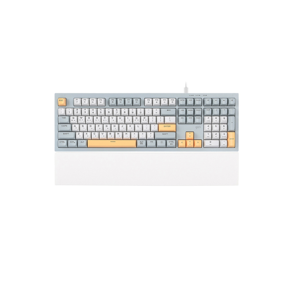 지클릭커 오피스프로 OSP108K 유선 키보드 실리콘 팜레스트 세트 Navy Blue - 상품 이미지