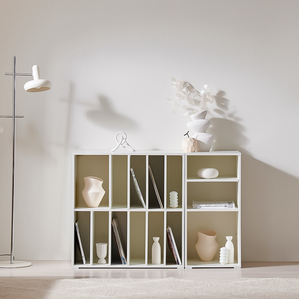 바스포르 뮤트 1200set 800책장+400선반장 높은 거실장