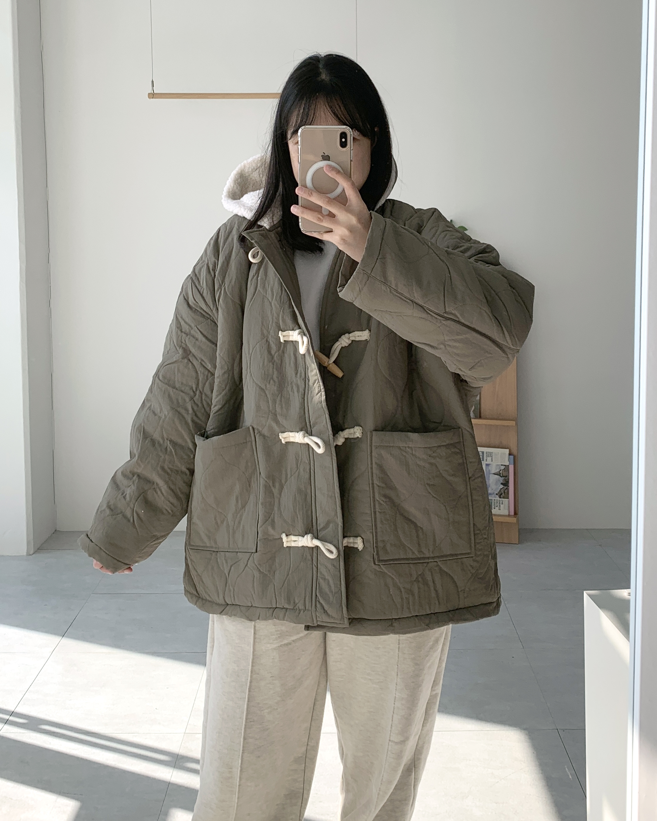 양털 떡볶이패딩 토글패딩 누빔패딩 이미지 6