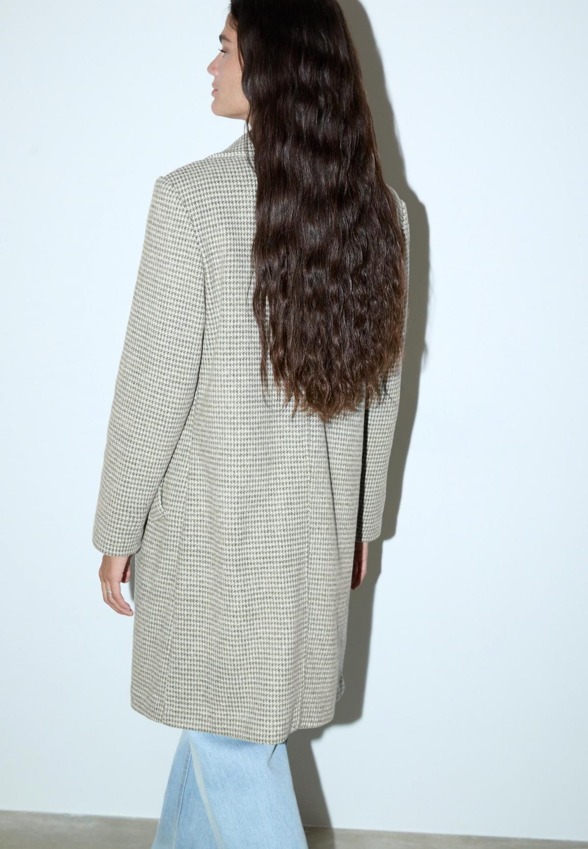 스트라디바리우스 클래식 스트라이프 니트 미디 코트 5897/801 PEARL GREY - 상세 이미지 3