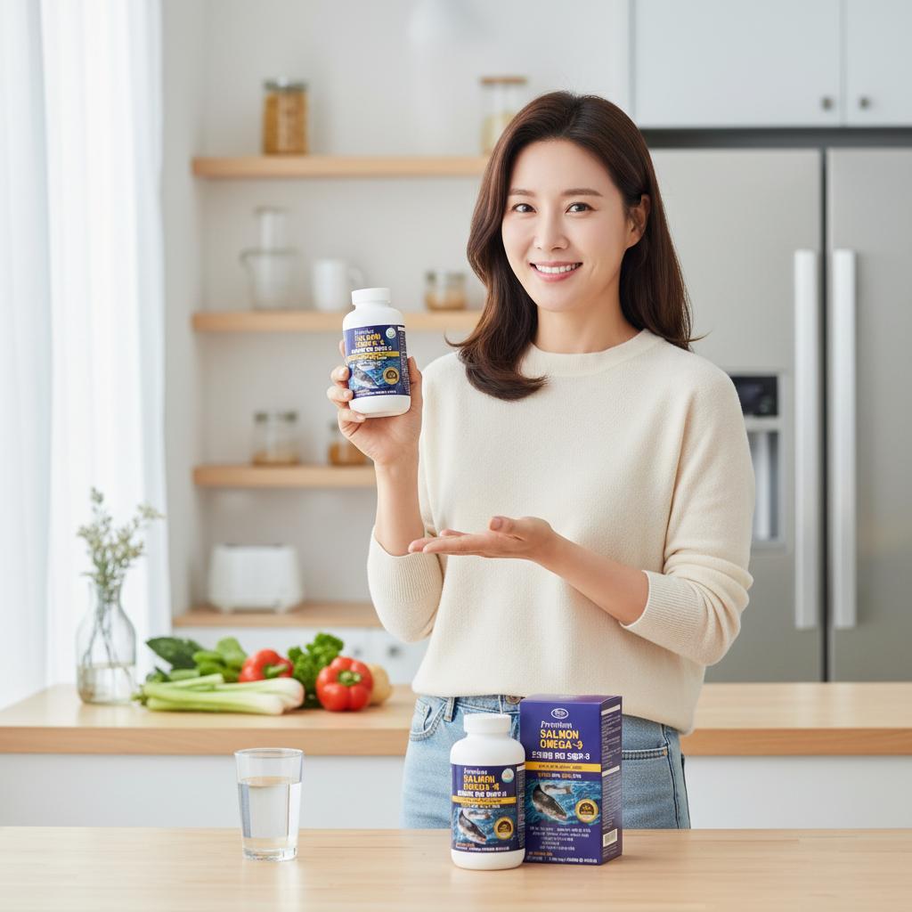 프리미엄 연어 오메가3 300캡슐 5개월분 X 1개 EPA 및 DHA 함유유지 비타민D - 메인 이미지