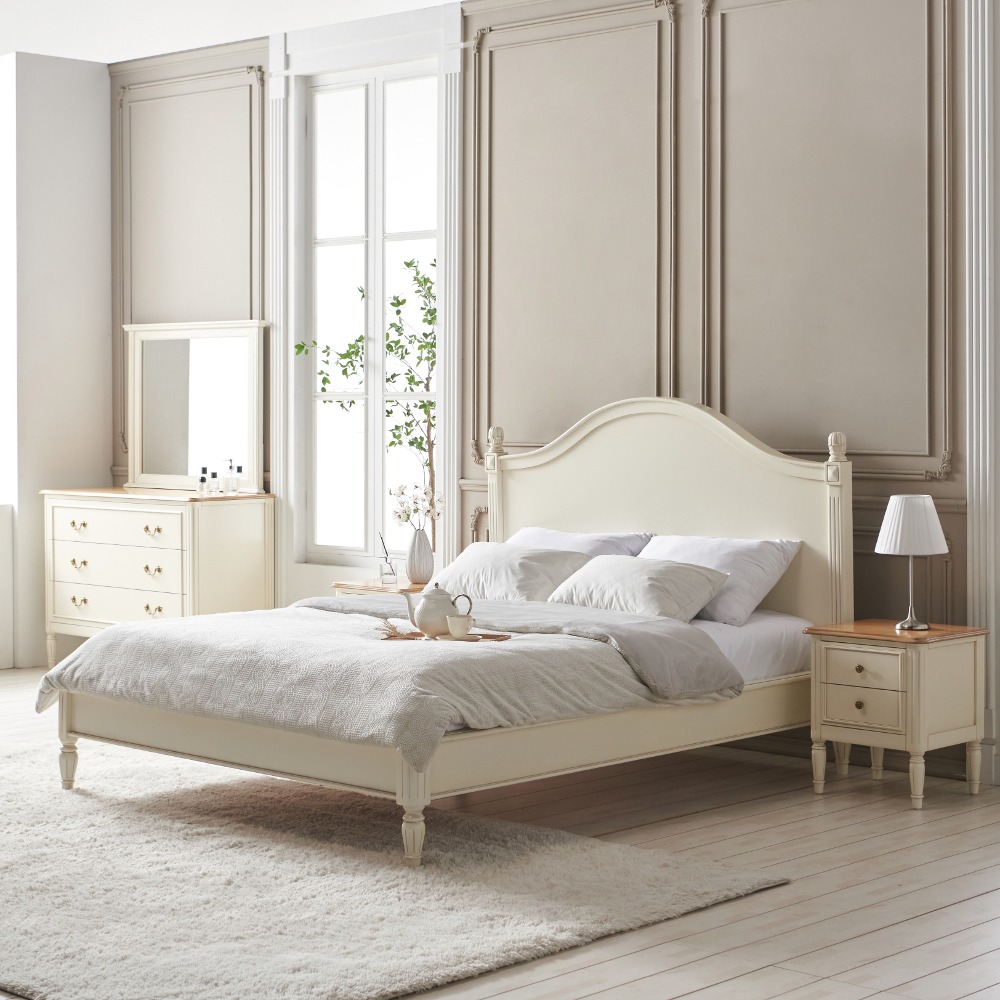 까사홈 헤이미 아이보리 엔틱 침대프레임 킹(K)