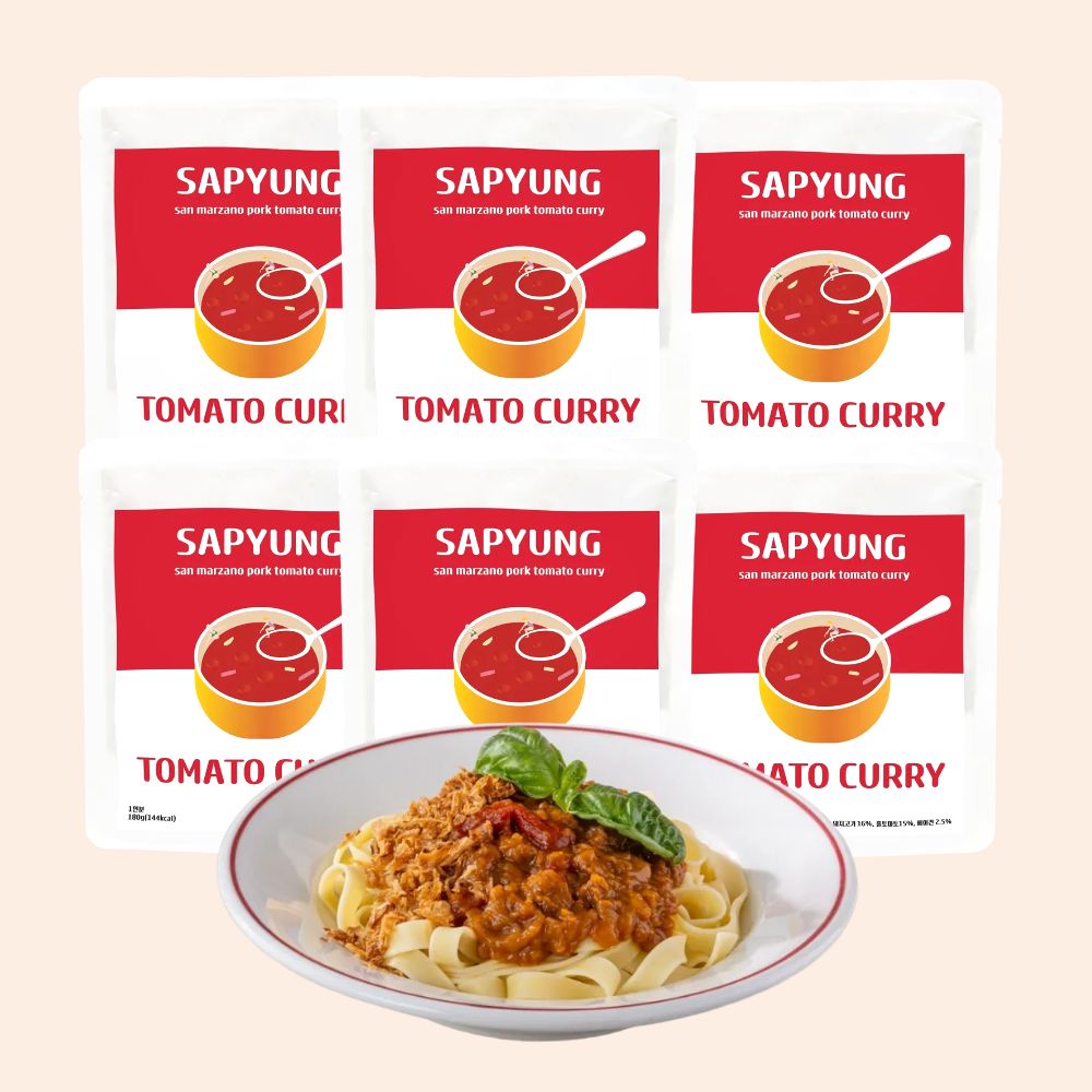 [재구매] 토마토카레 물없이 만든 저수분 카레 라구소스 대용 X 6팩 + 토핑 - 상품 이미지