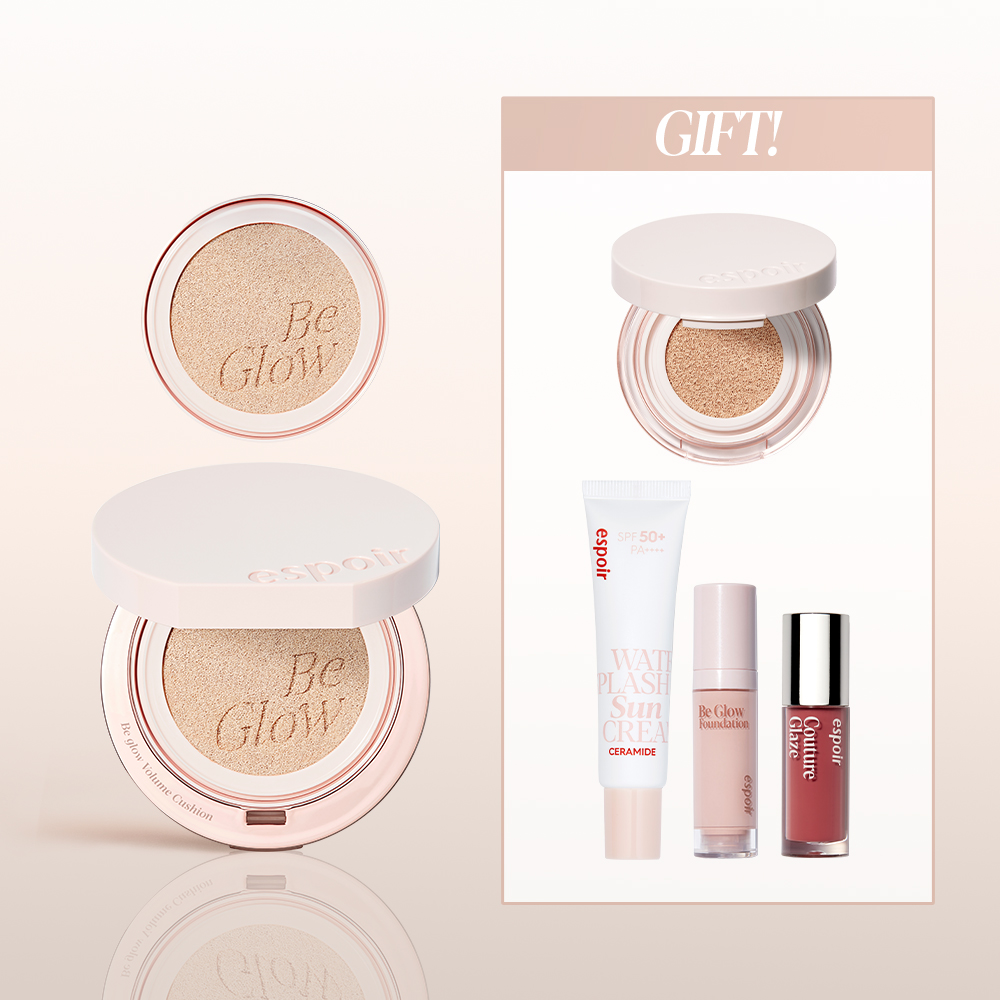 에스쁘아 비글로우 볼륨 쿠션 13gx2(본품+리필) (GIFT: 미니쿠션 #아이보리 + 미니 립 틴트 #진저피치 + 미니 웨딩피치 7ml + 미니 선크림 20ml) - 상품 이미지