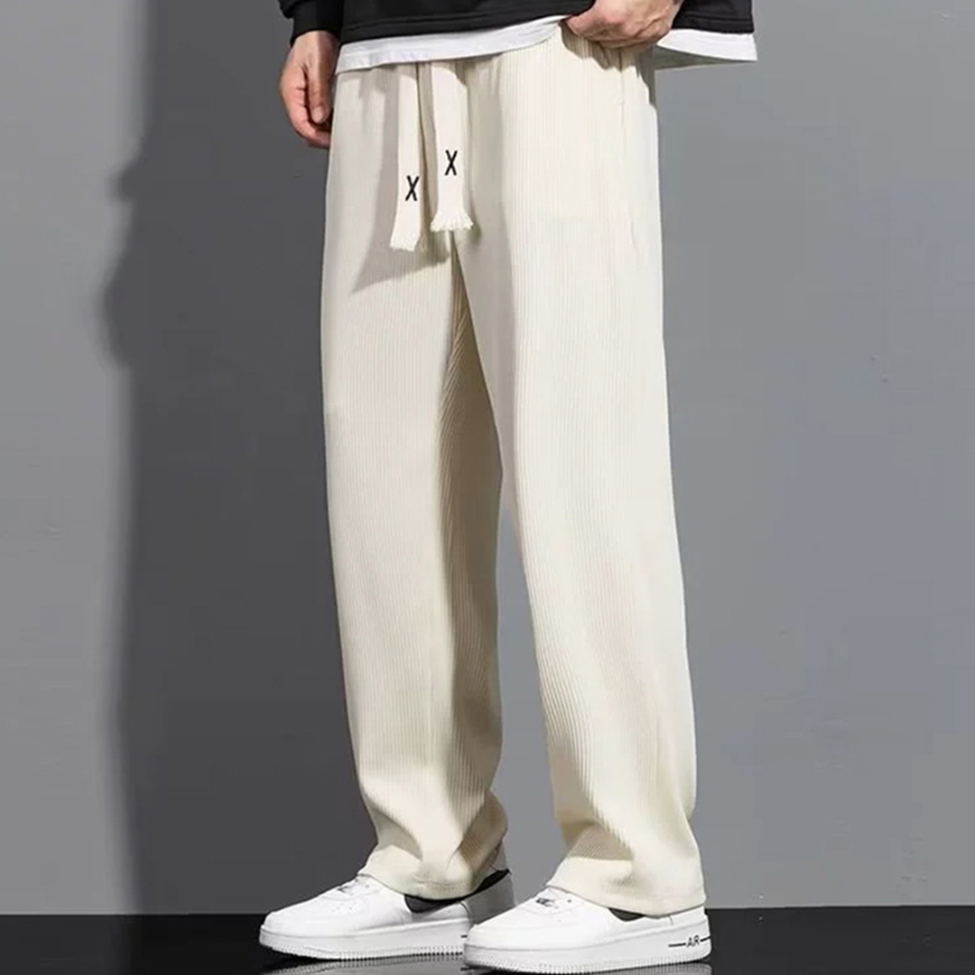 남자 기모 바지 루즈핏 일자 두꺼운 겨울 밴딩 팬츠 XL 3XL - 상세 이미지 4