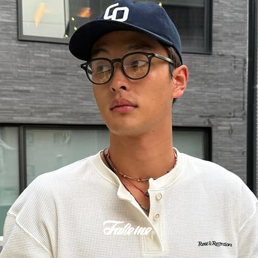 페이크미 안경 버디 buddy GGY 반투명 그레이 아넬형 사각 코받침 뿔테 클래식 - 상세 이미지 4