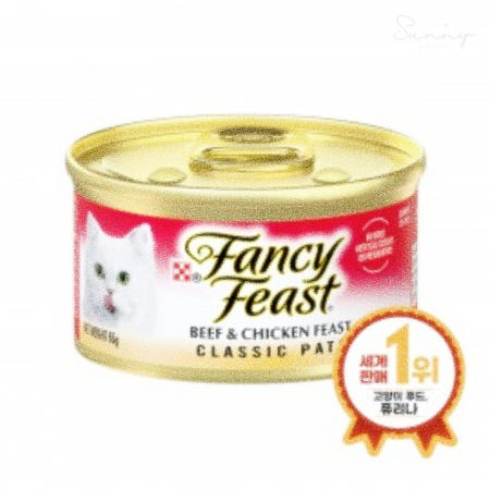 예정원 퓨리나 팬시피스트 비프&치킨 85gx24개 고양이캔 주식캔 고양이 비프치킨