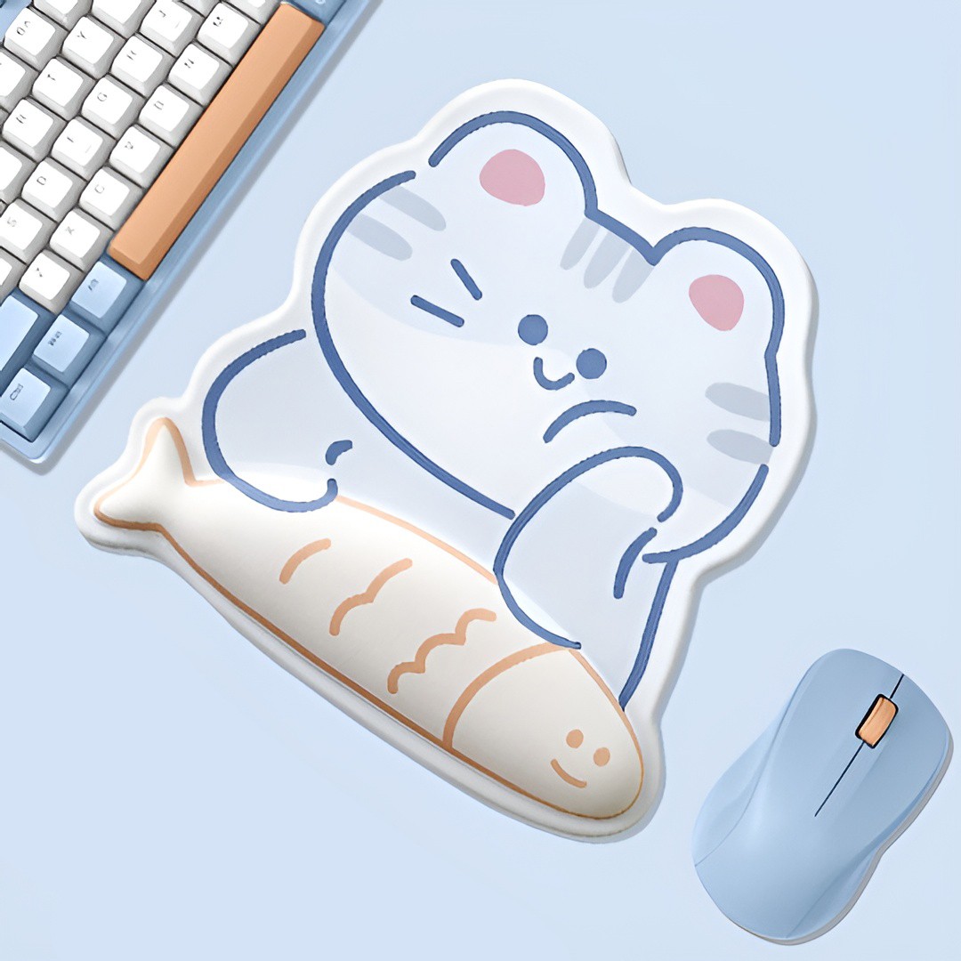 귀여운 고양이 캐릭터 마우스패드 손목보호 쿠션 젤 토끼 마우스 손목받침대 - 상세 이미지 2