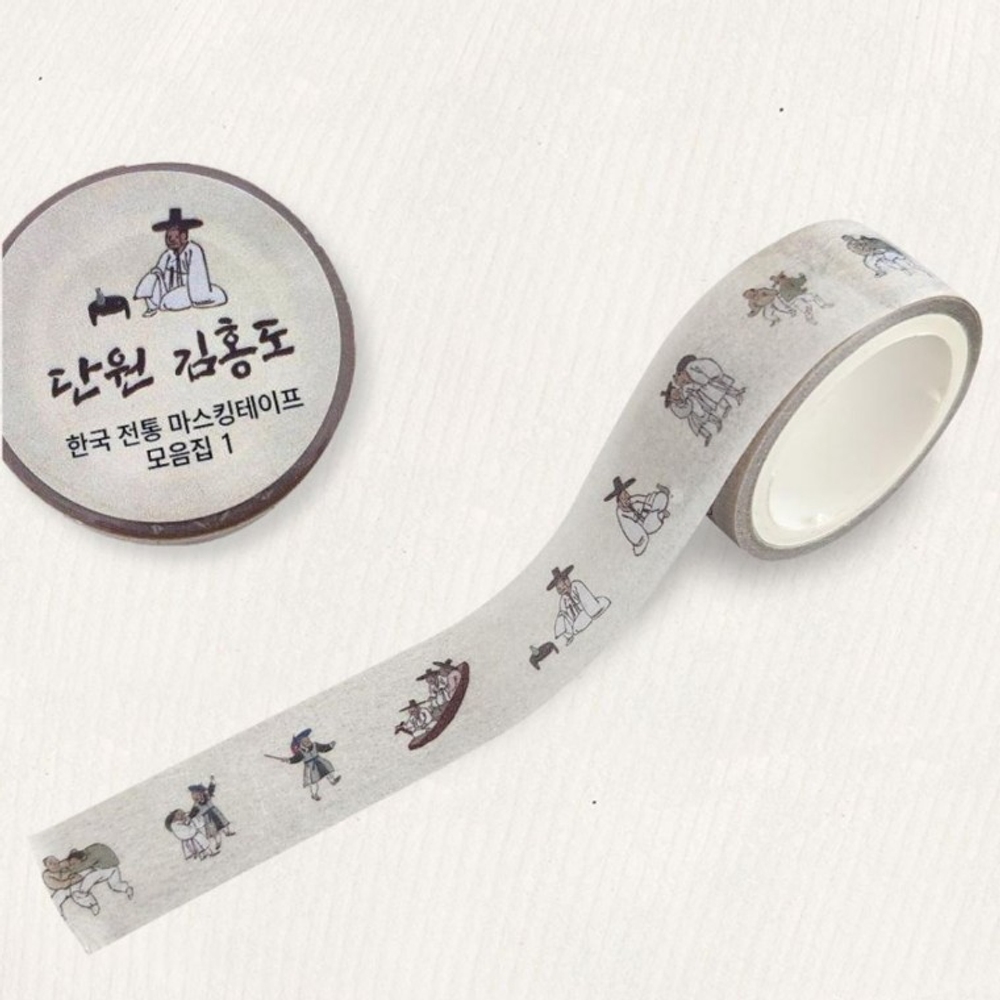 한국 전통 마스킹 테이프 김홍도 선비 굿즈 스티커 - 메인 이미지