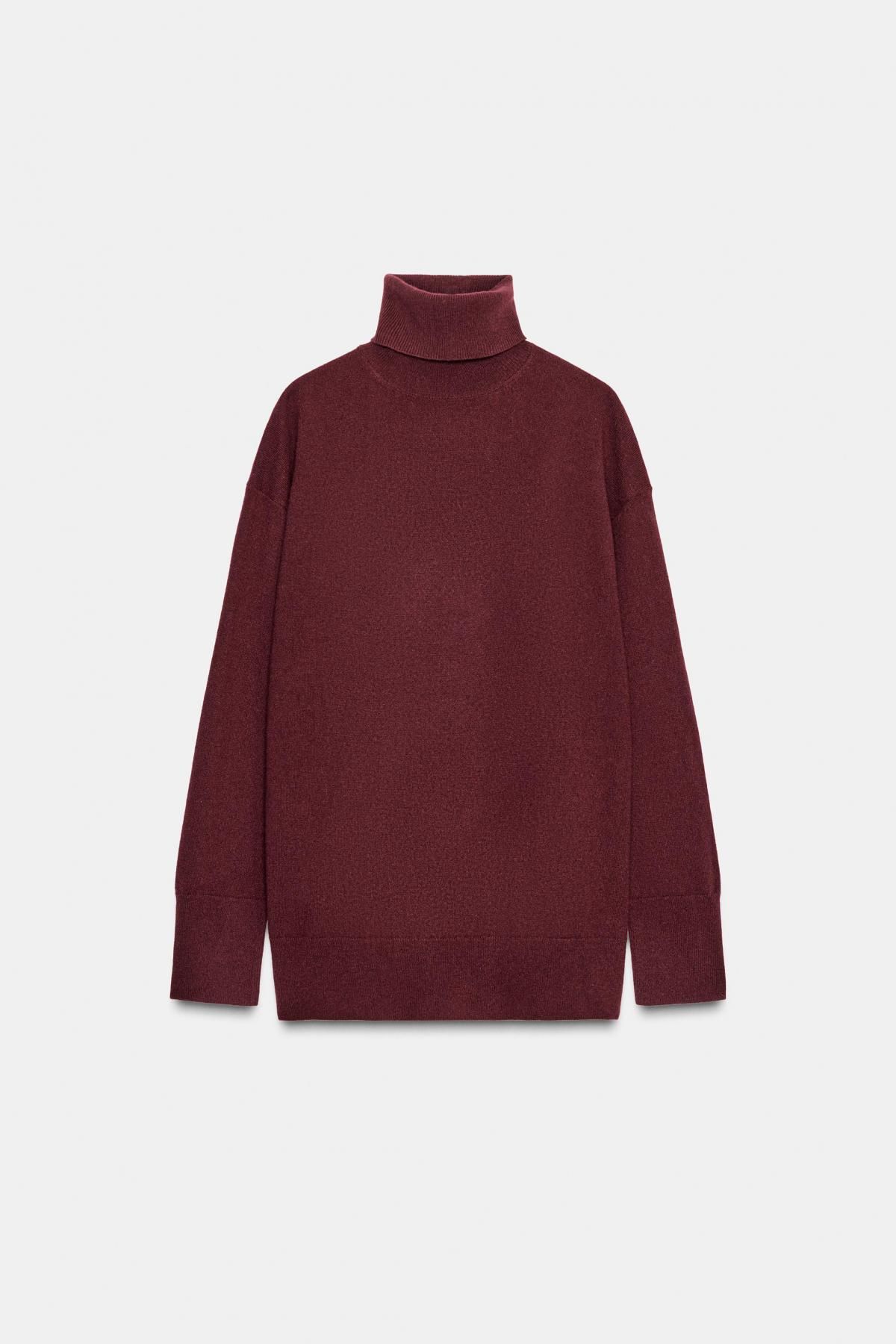 자라 하이넥 울 니트 스웨터 버건디 2893/117 BURGUNDY - 메인 이미지
