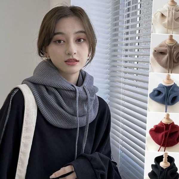 데일리 넥 워머 패션 페이크 후드 꽈배기 골지 - 상품 이미지