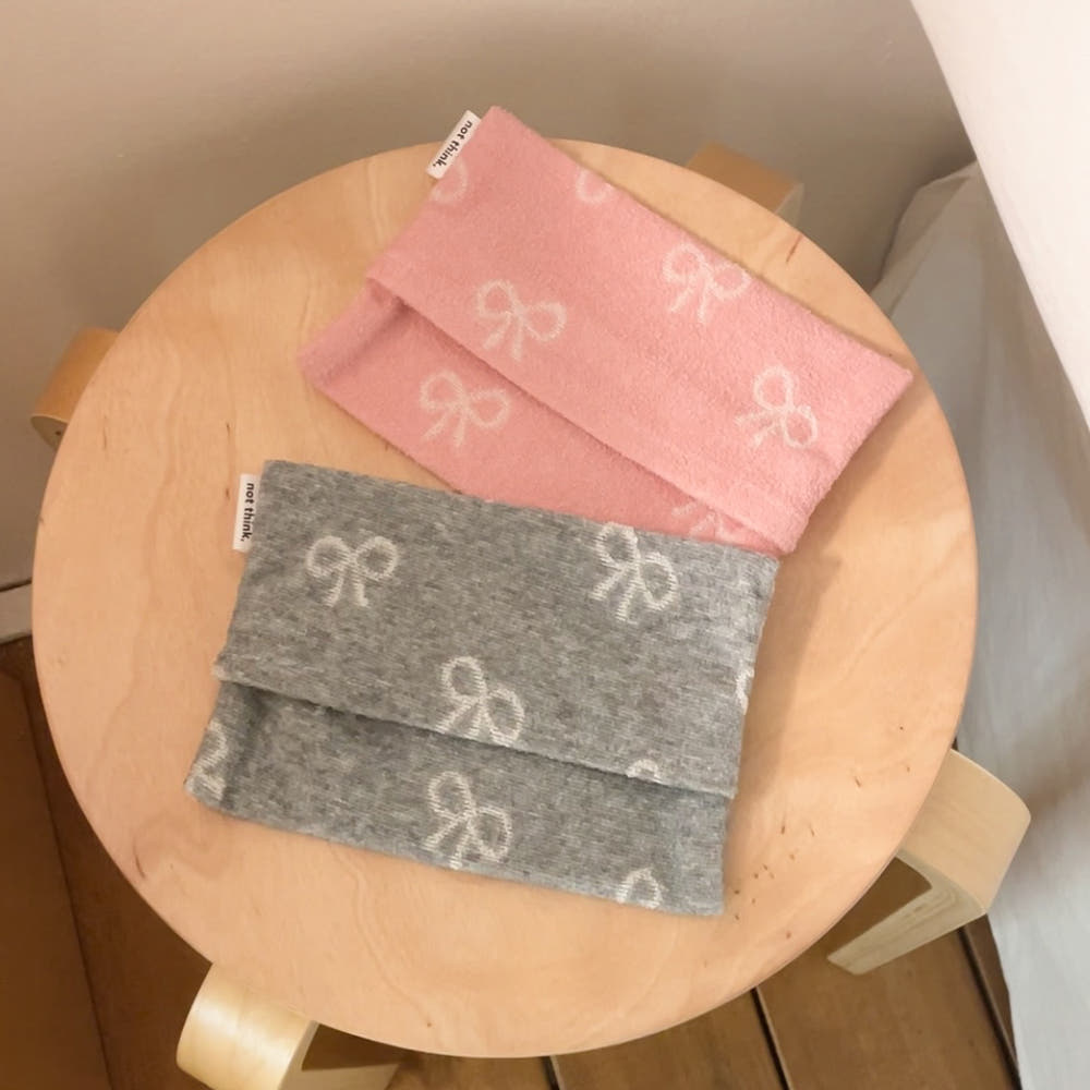 [핫팩 전용] 소피 리본 핫팩 파우치 (2color / 2size) : not think