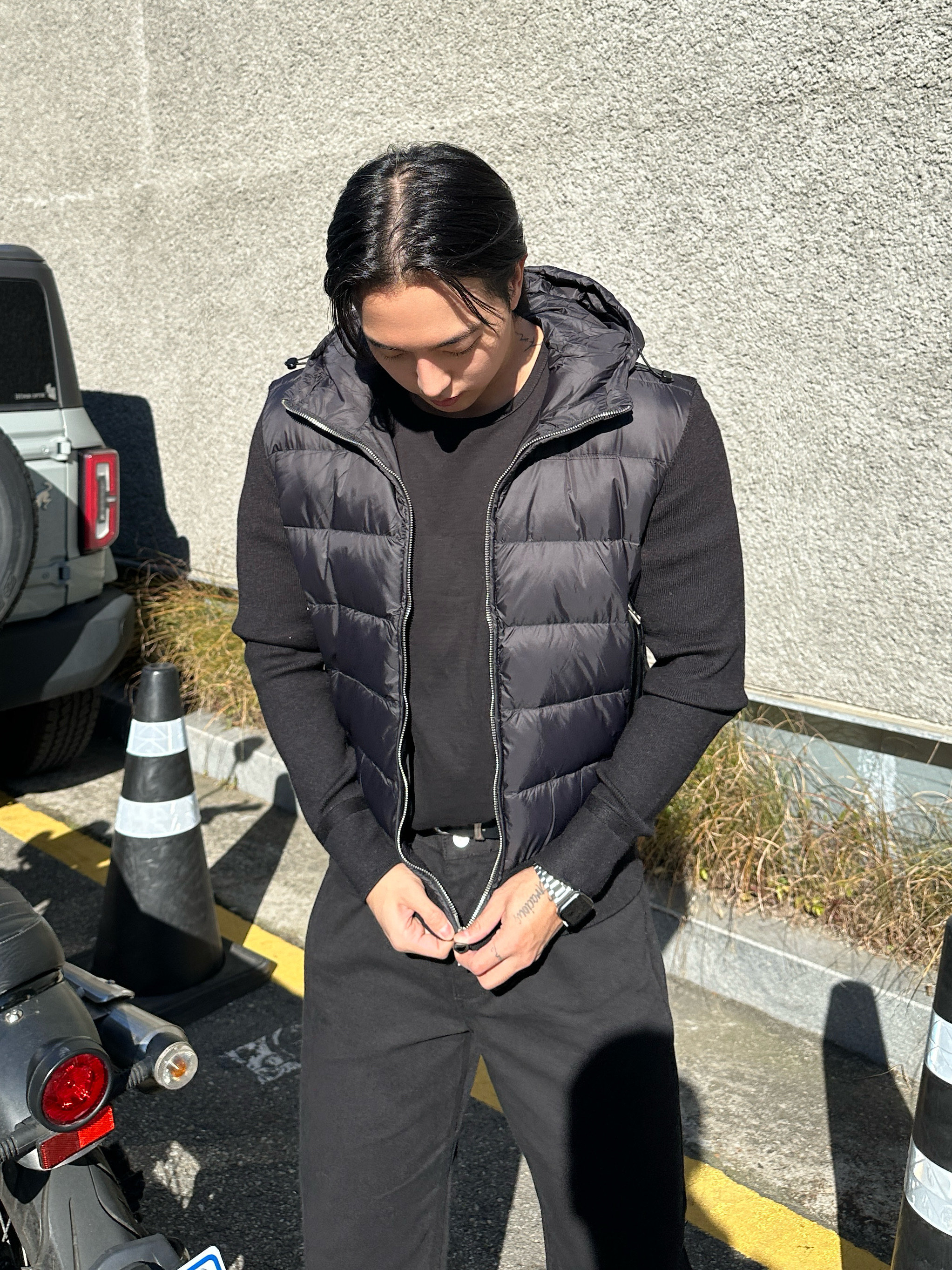 남자니트패딩 경량패딩 덕다운 남자겨울점퍼 - 상세 이미지 5