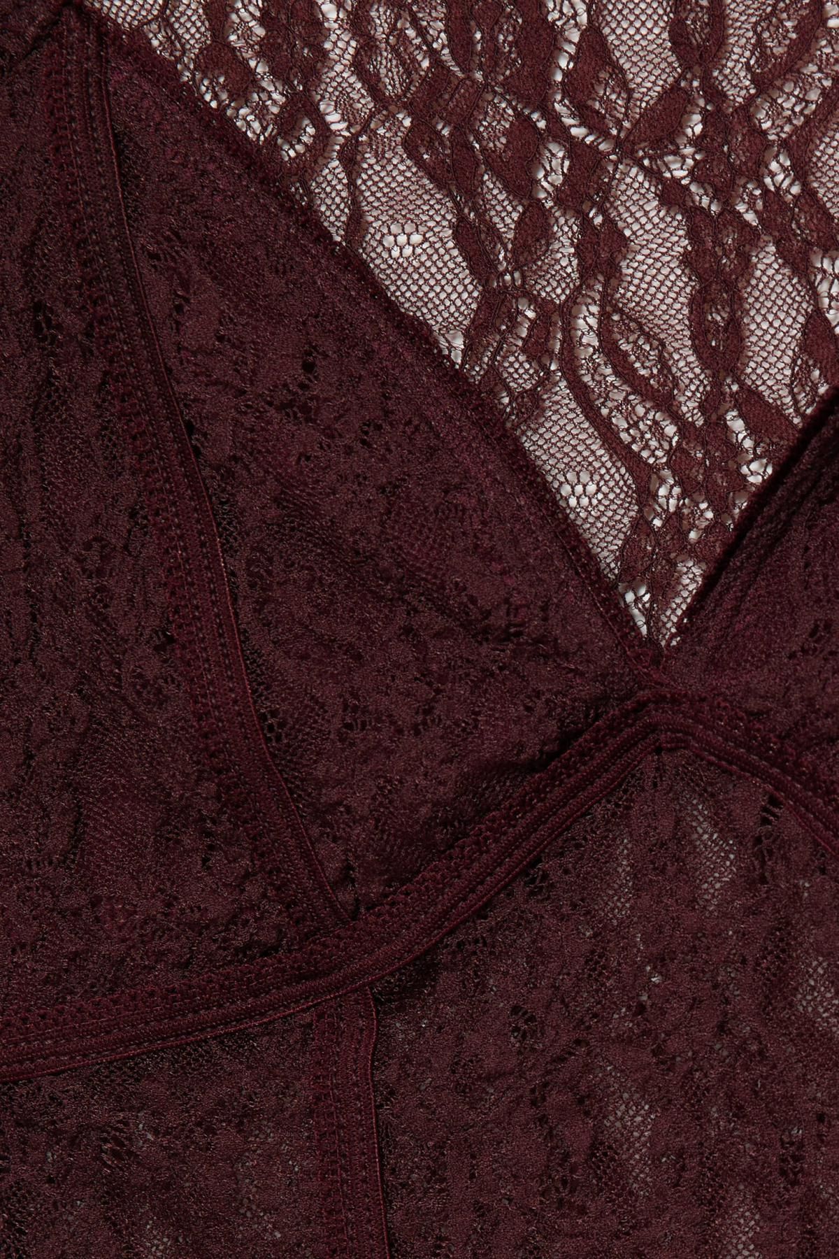 풀앤베어 코르셋 레이스 브이넥 긴팔 탑 7153/354 BURGUNDY 이미지 7