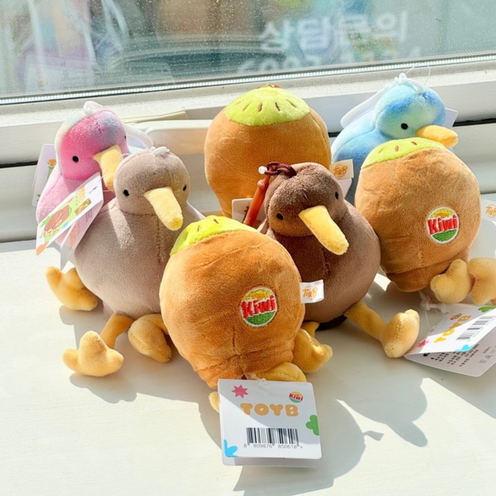 반전 키위새 뒤집으면 키위 변신 인형 키링 10cm 양면 귀여운 동물 열쇠 가방 고리 백 백참 백팩 차키 템 - 메인 이미지