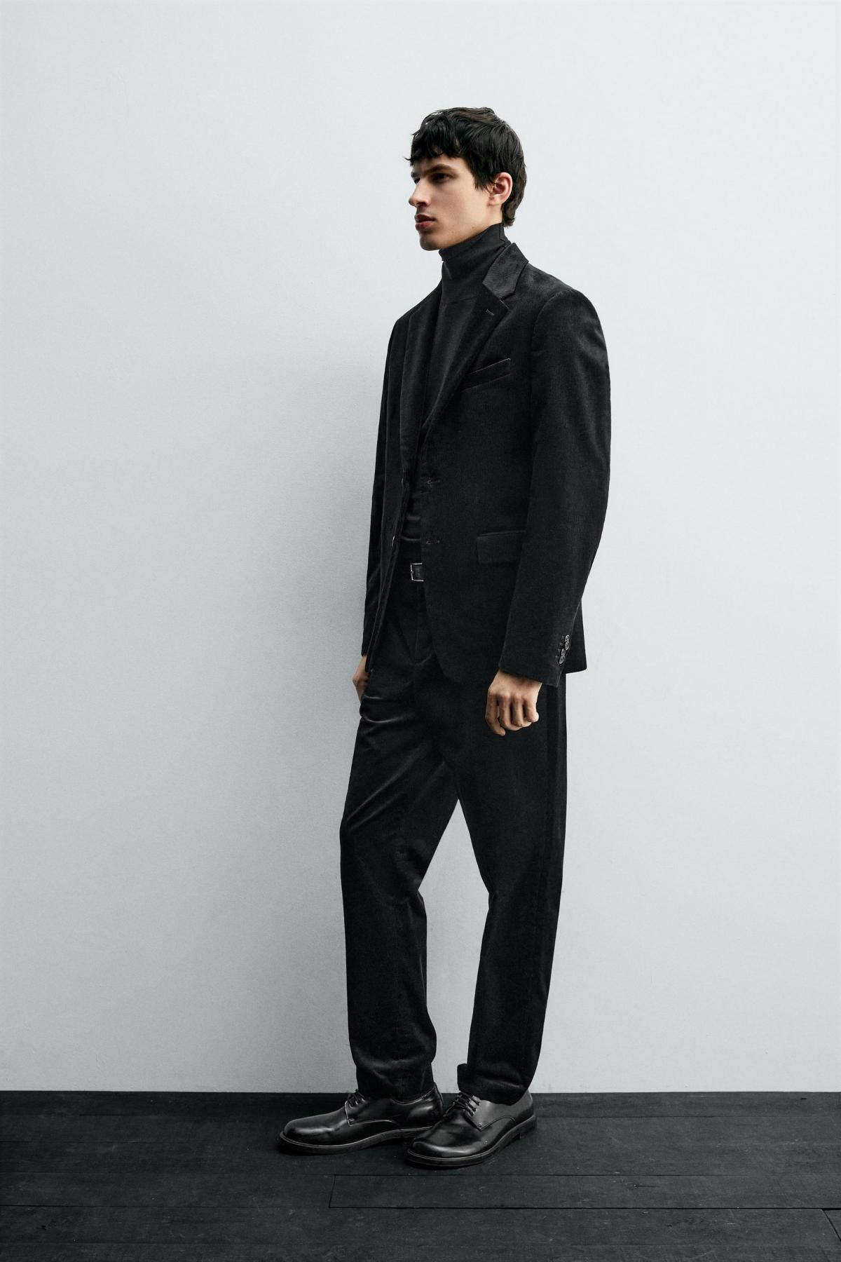 자라 코듀로이 테일러드 블레이저 5937/485 BLACK - 상세 이미지 5